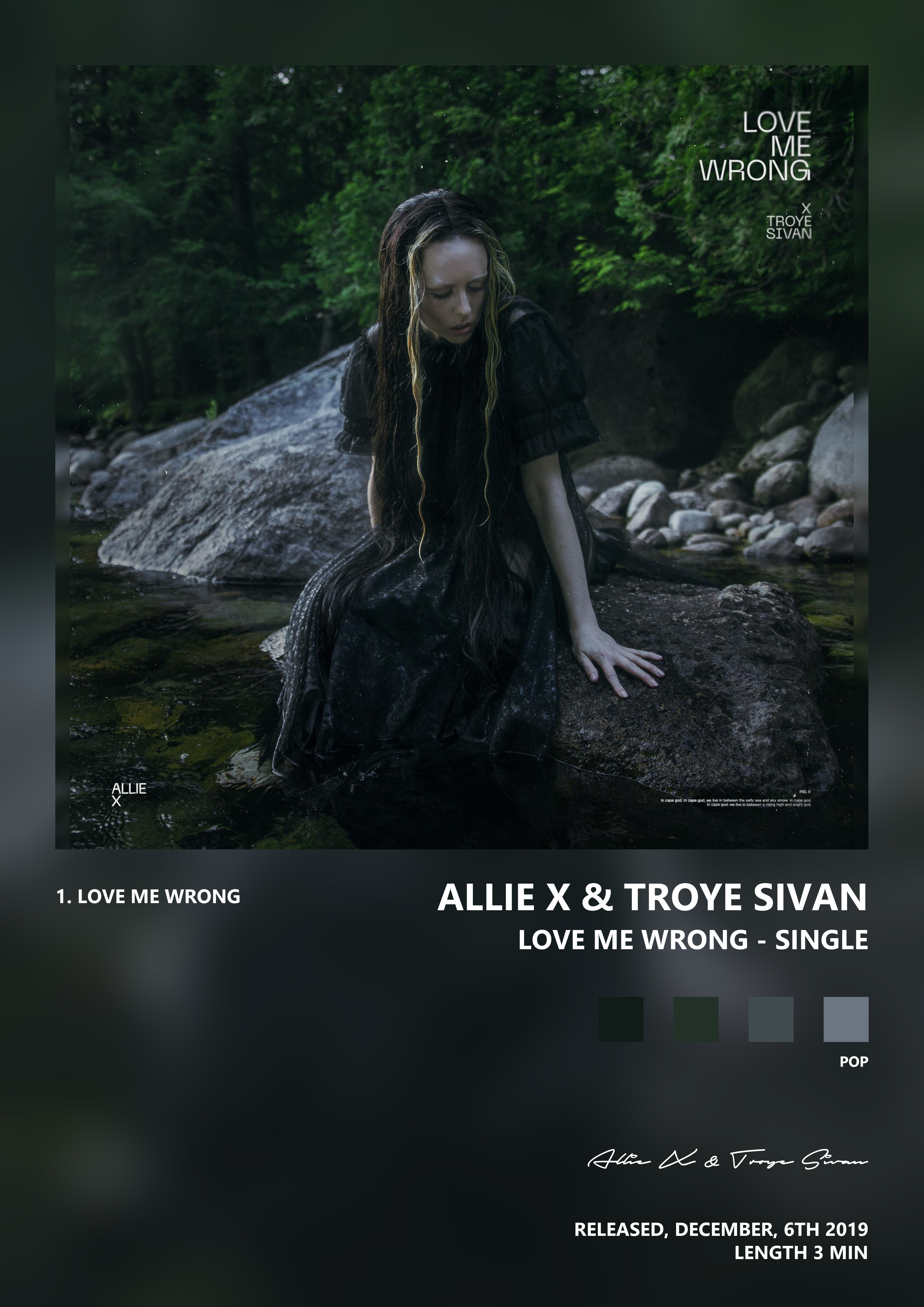 Music poster: Allie X Troye Sivan - Love Me Wrong - Single