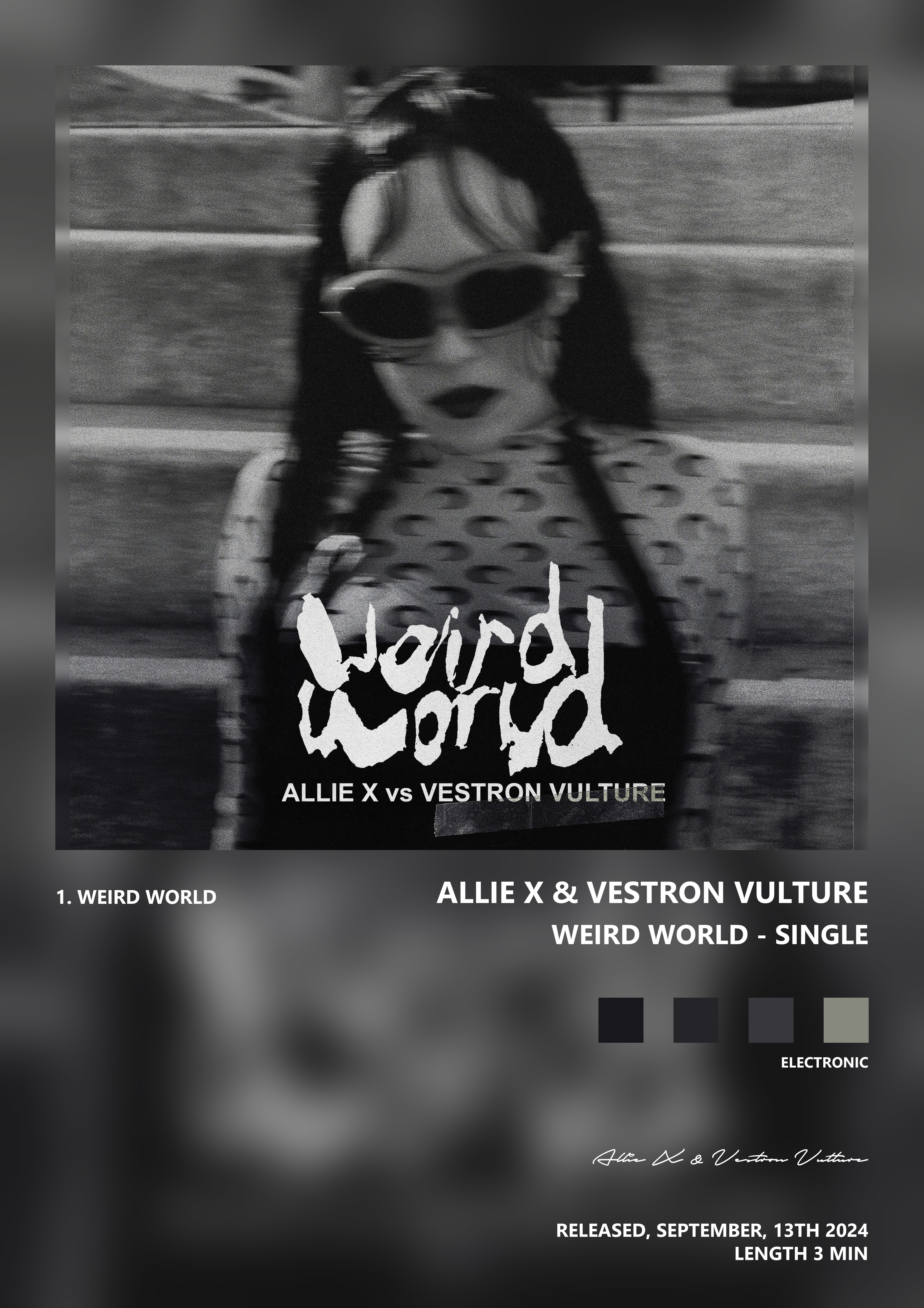 Music poster: Allie X Vestron Vulture - Weird World - Single