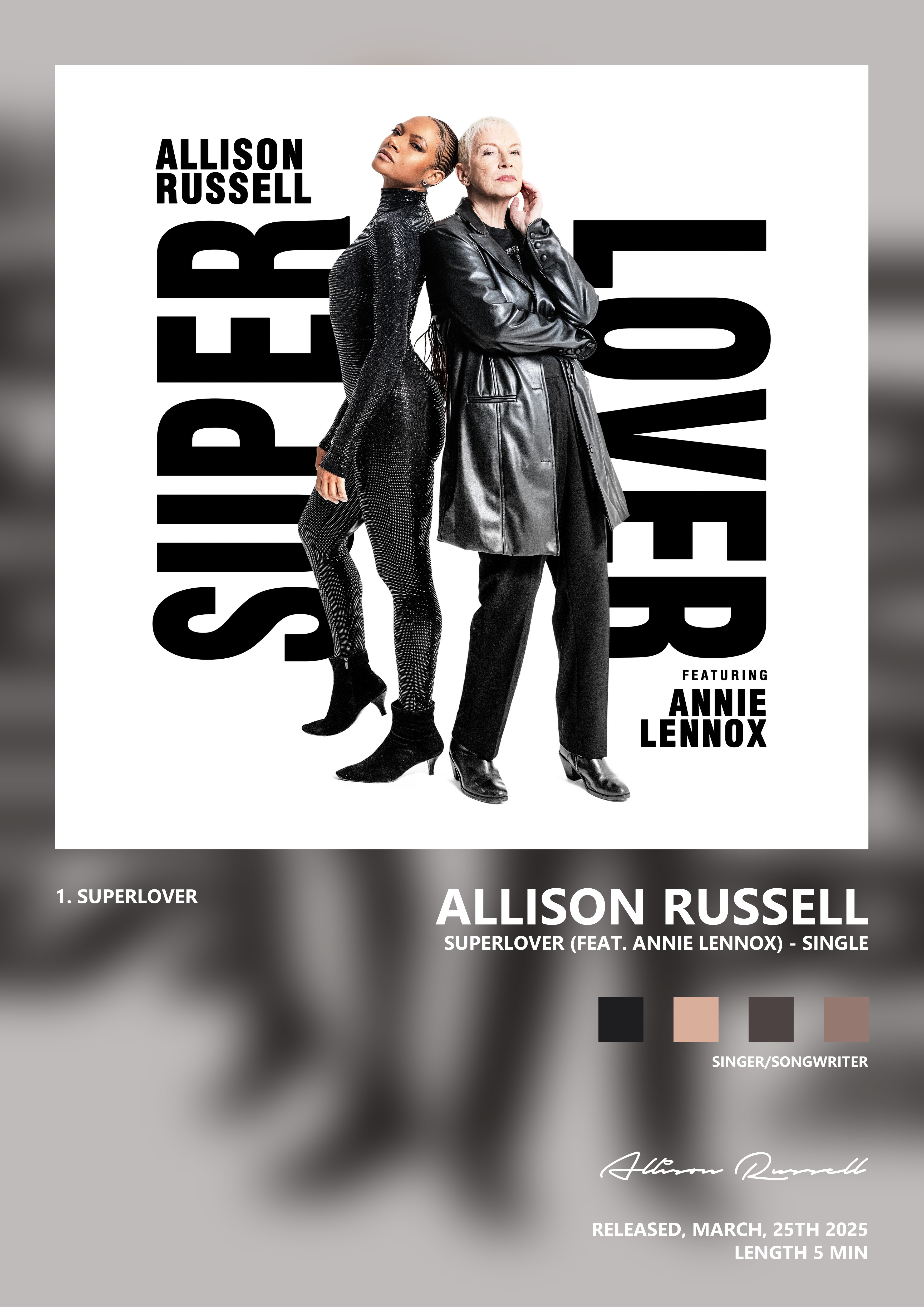 Music poster: Allison Russell - Superlover feat Annie Lennox - Single