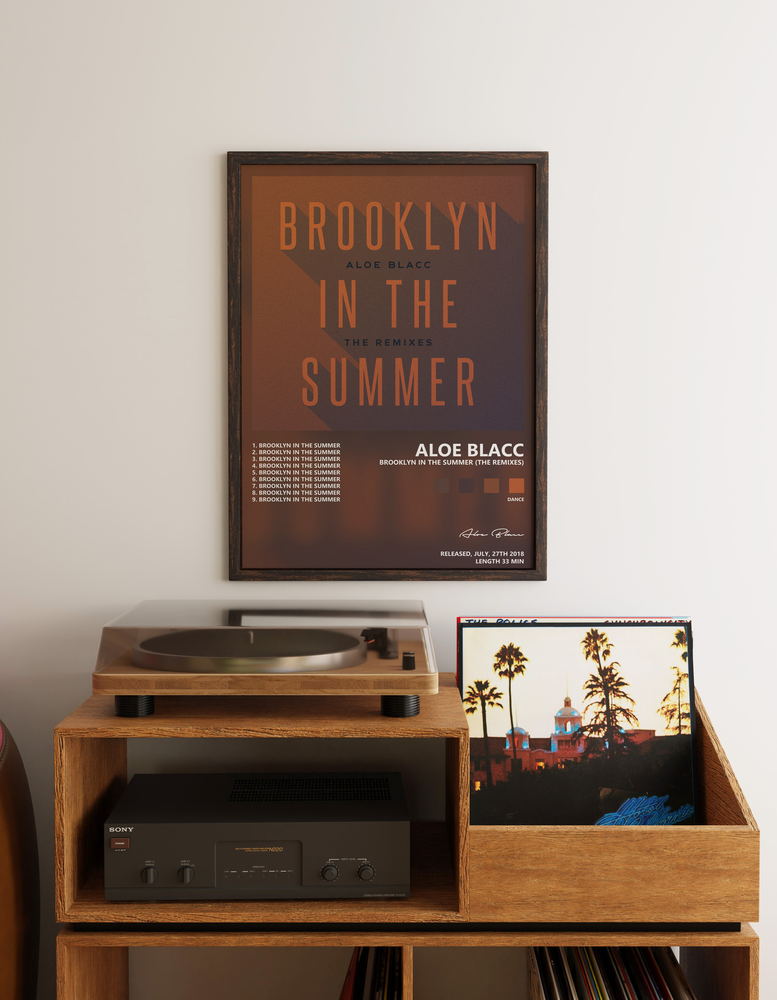 Music poster: Aloe Blacc - Brooklyn in the Summer The Remixes