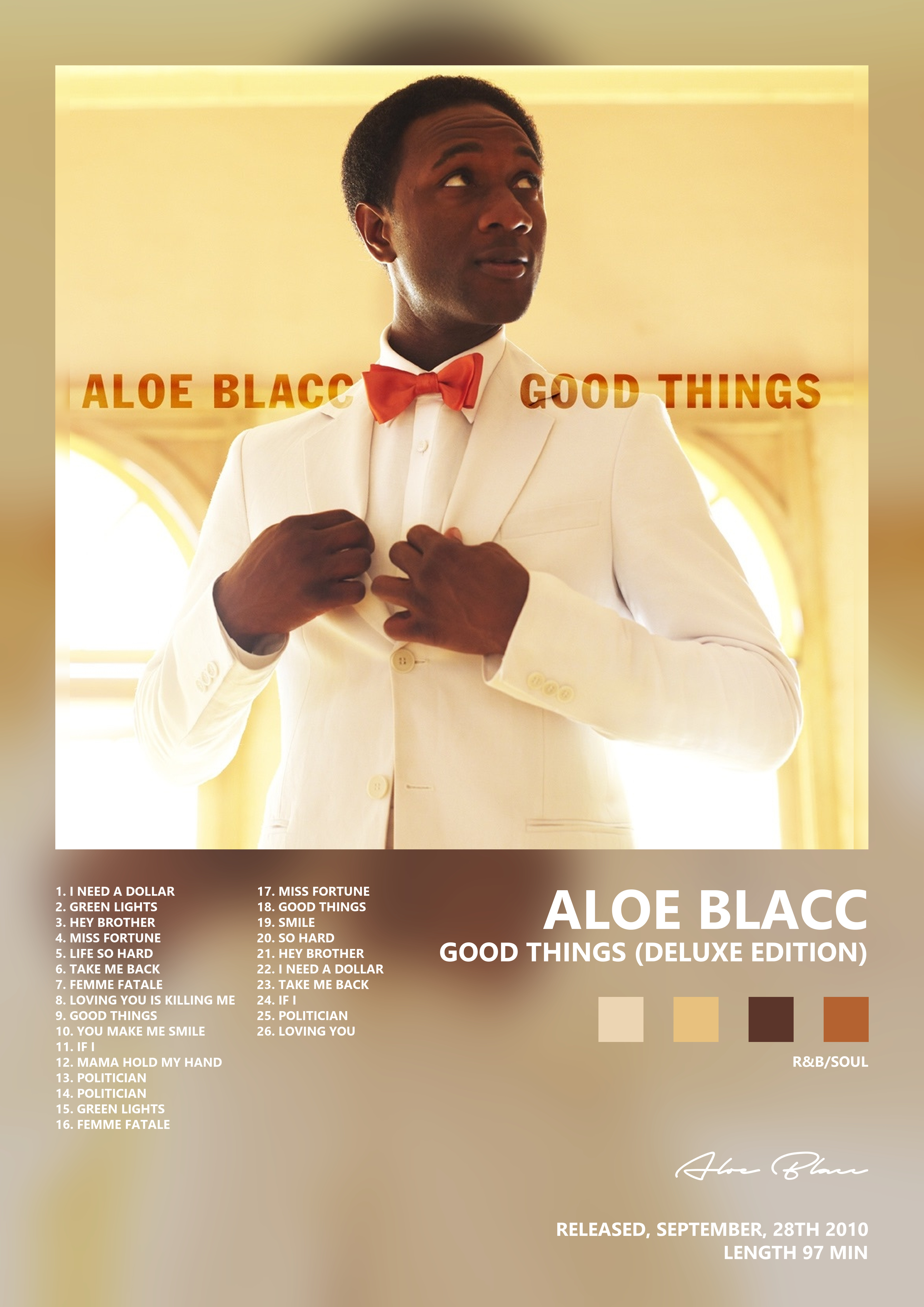 Music poster: Aloe Blacc - Good Things Deluxe Edition