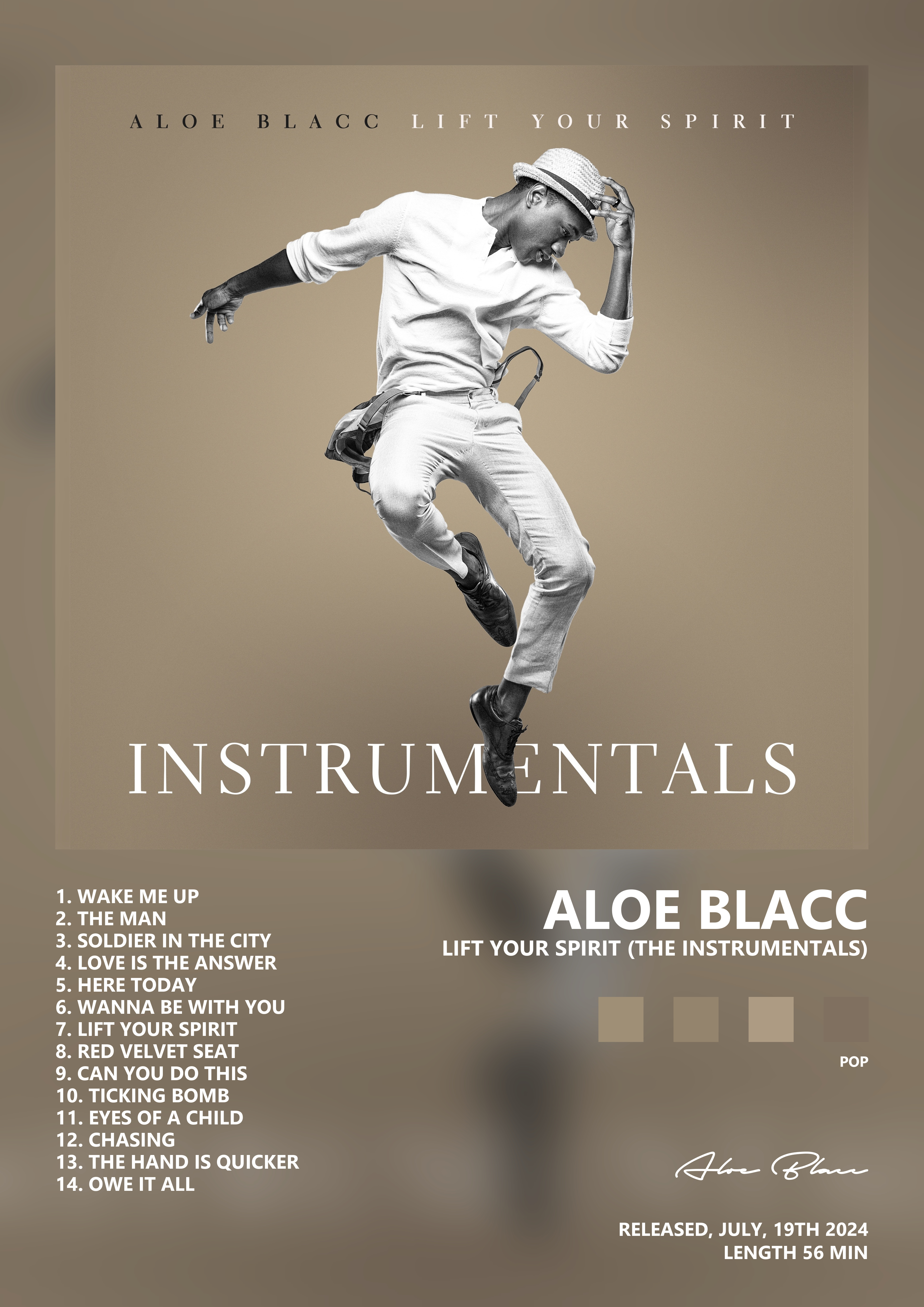 Music poster: Aloe Blacc - Lift Your Spirit The Instrumentals
