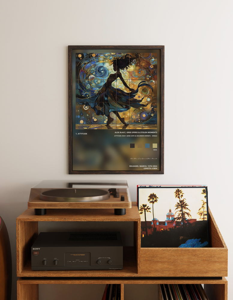 Music poster: Aloe Blacc Greg Spero Stolen Moments - Attitude feat Gene Coye Solomon Dorsey - Single