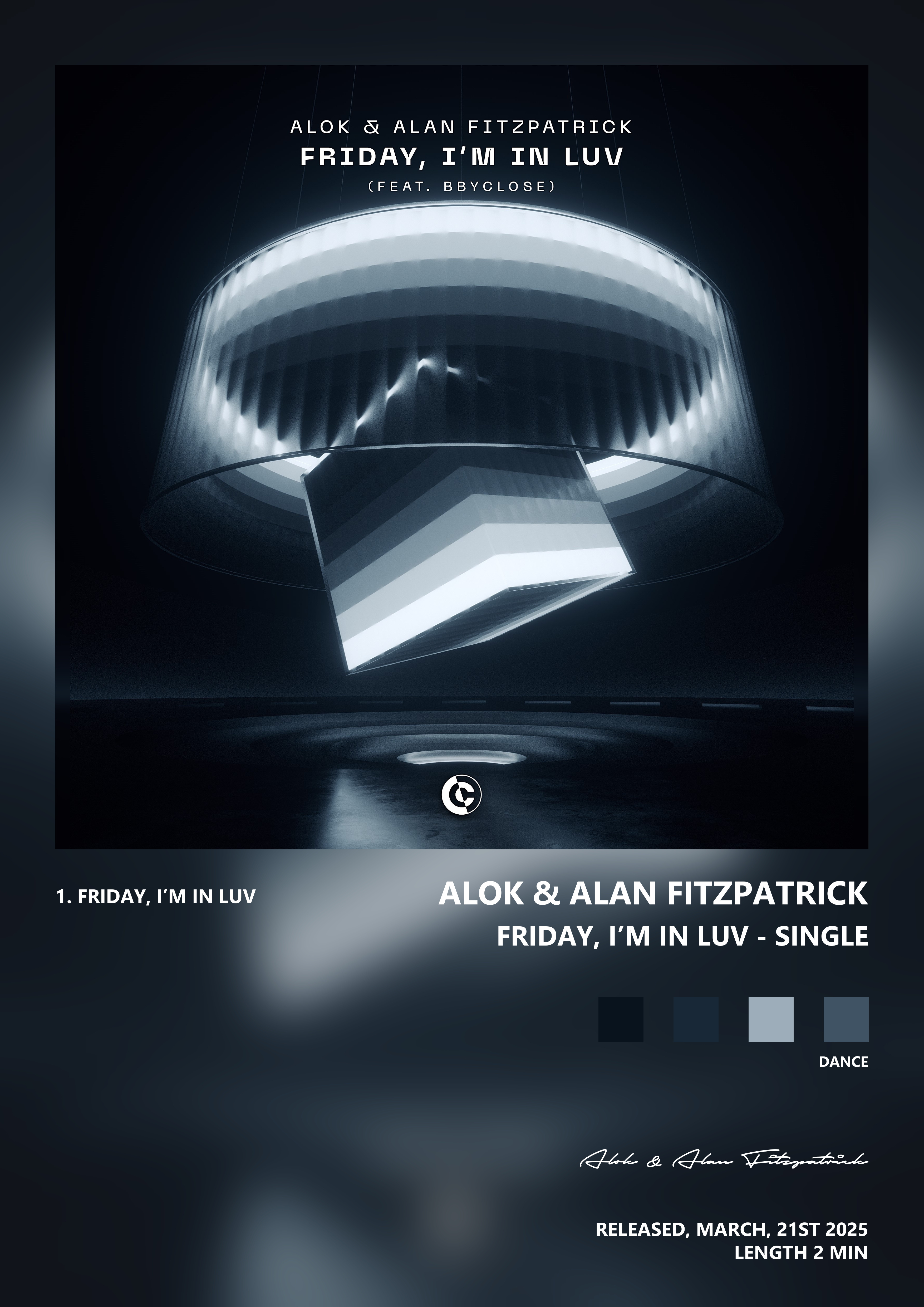 Music poster: Alok Alan Fitzpatrick - Friday Im In Luv - Single