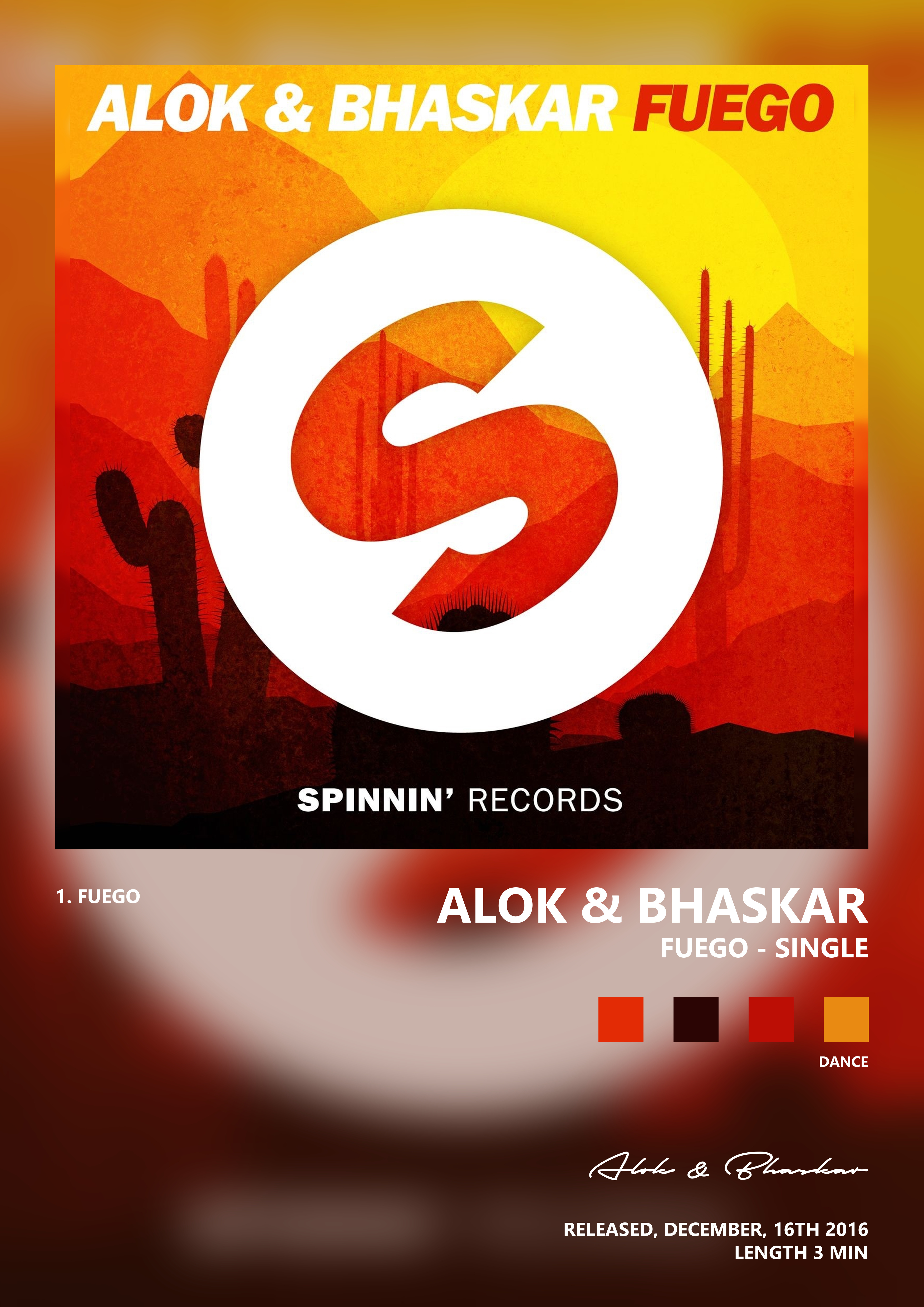 Music poster: Alok Bhaskar - Fuego - Single