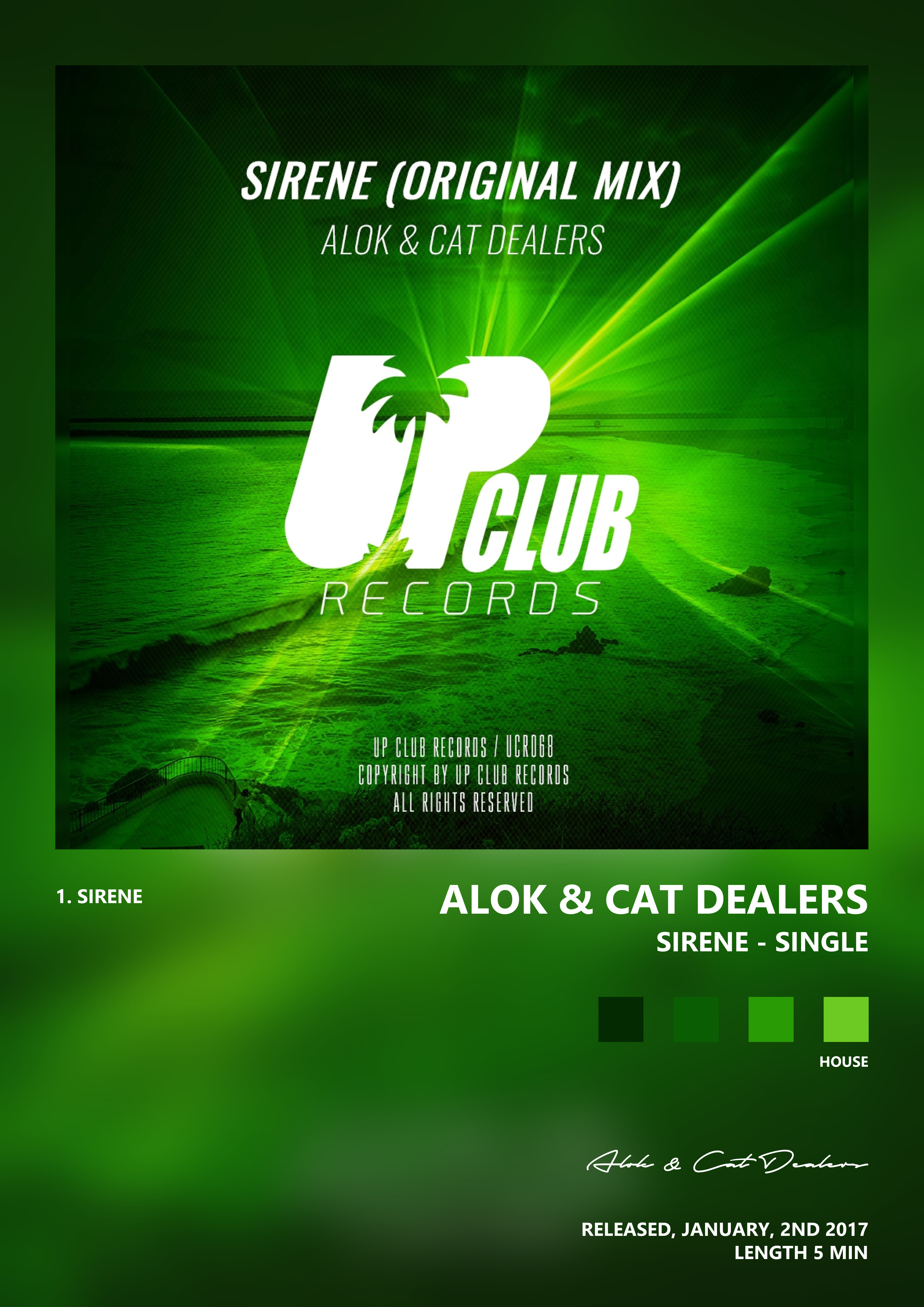 Music poster: Alok Cat Dealers - Sirene - Single