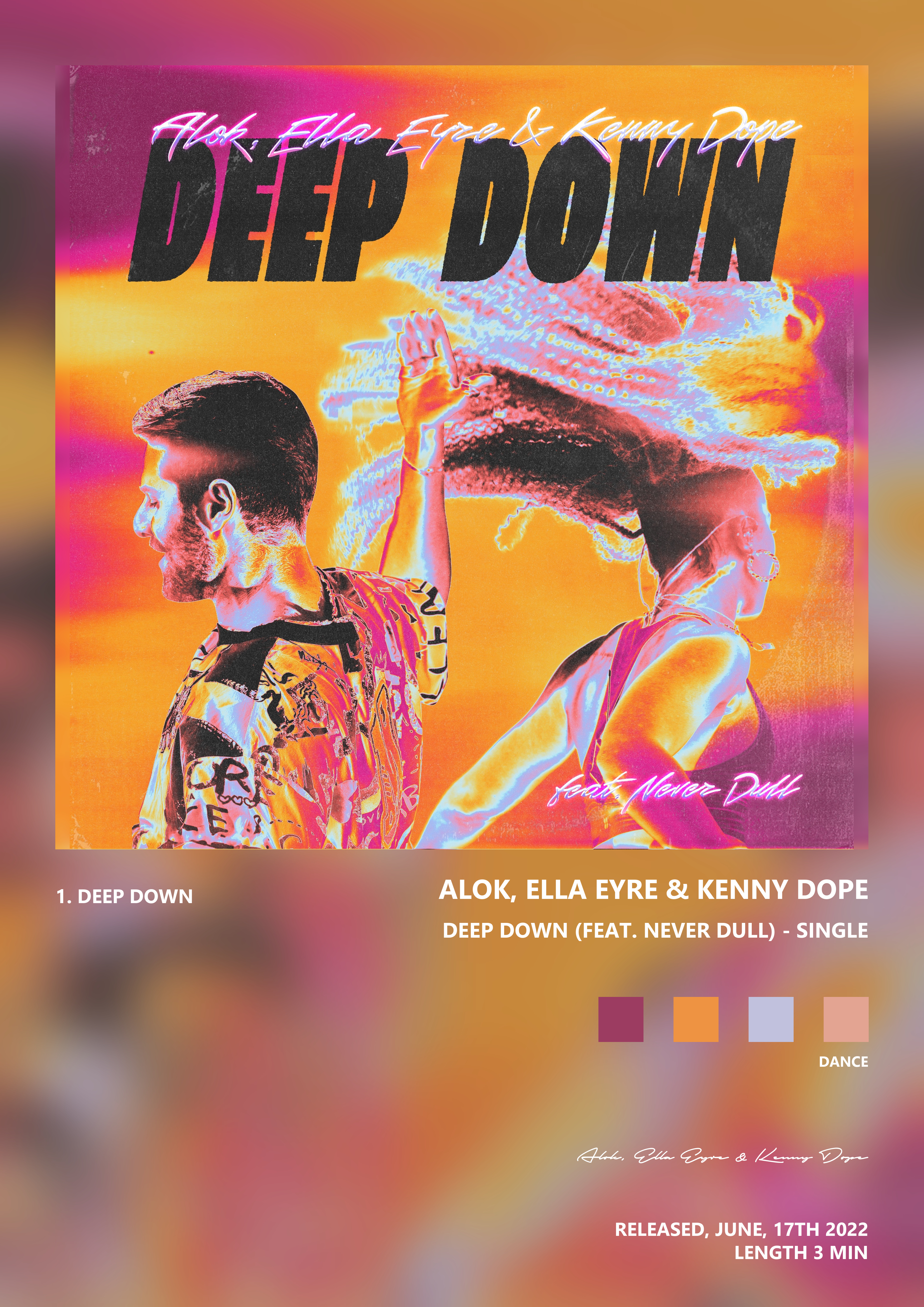 Music poster: Alok Ella Eyre Kenny Dope - Deep Down feat Never Dull - Single