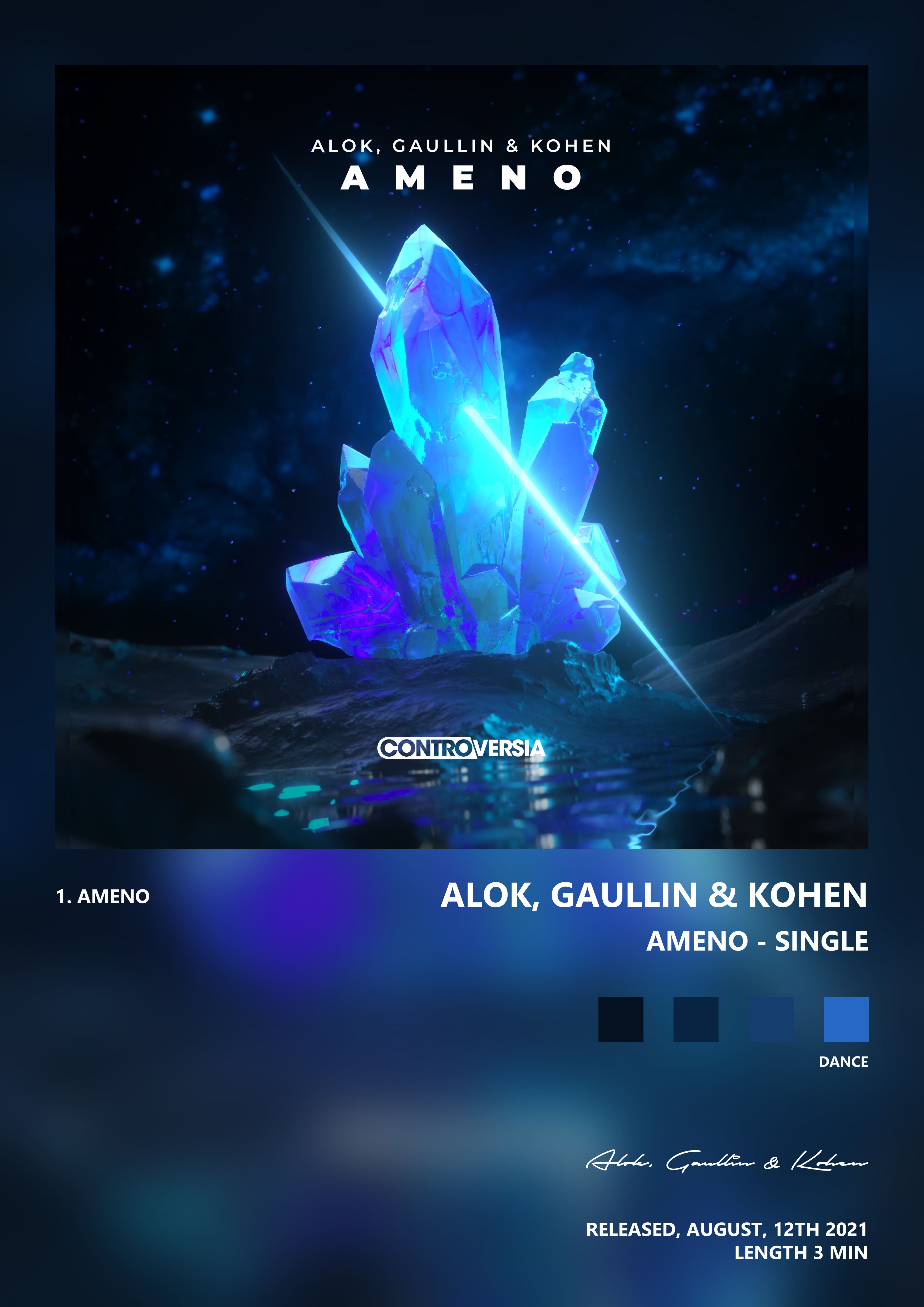Music poster: Alok Gaullin Kohen - Ameno - Single