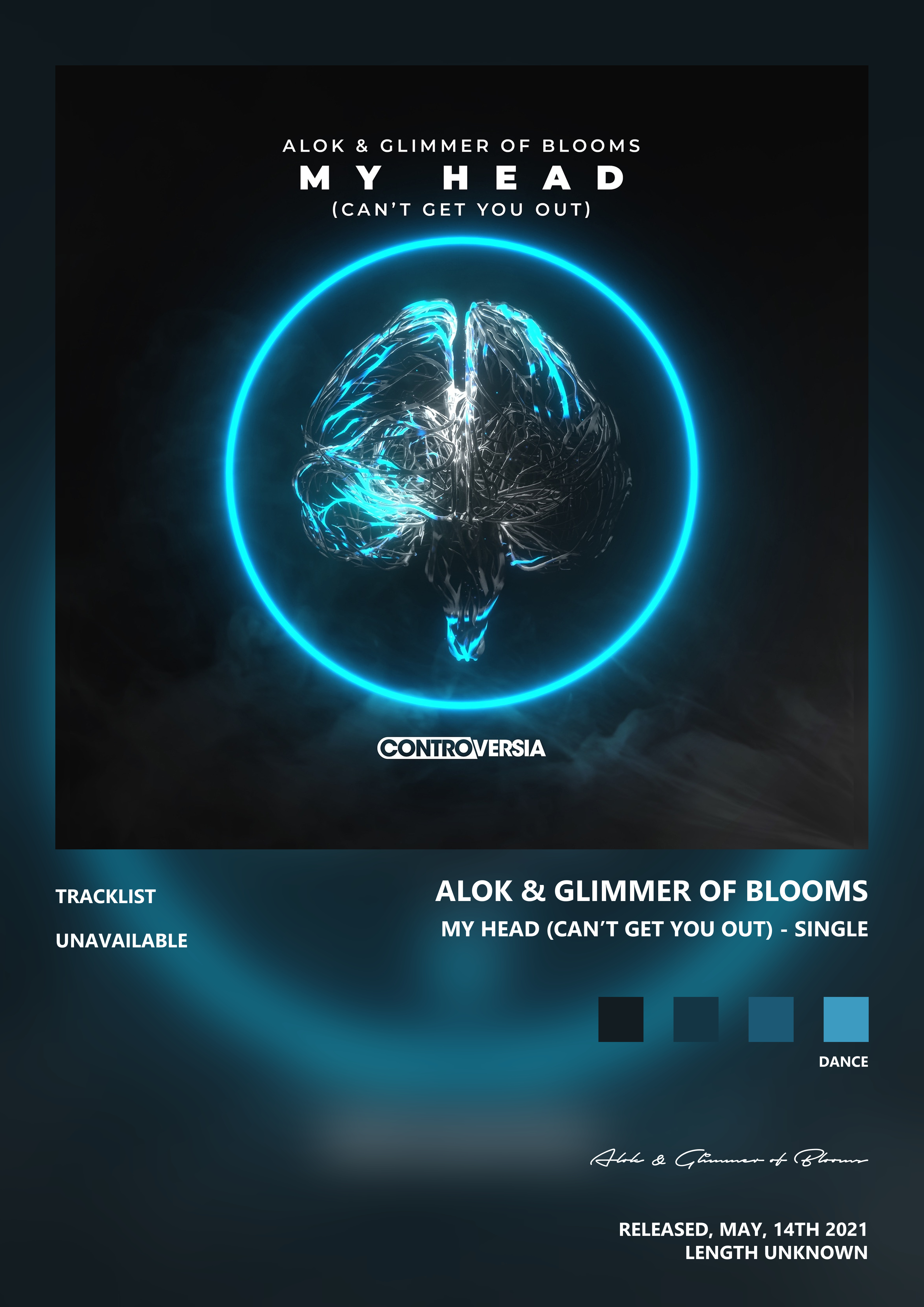 Music poster: Alok Glimmer of Blooms - My Head Cant Get You Out - Single