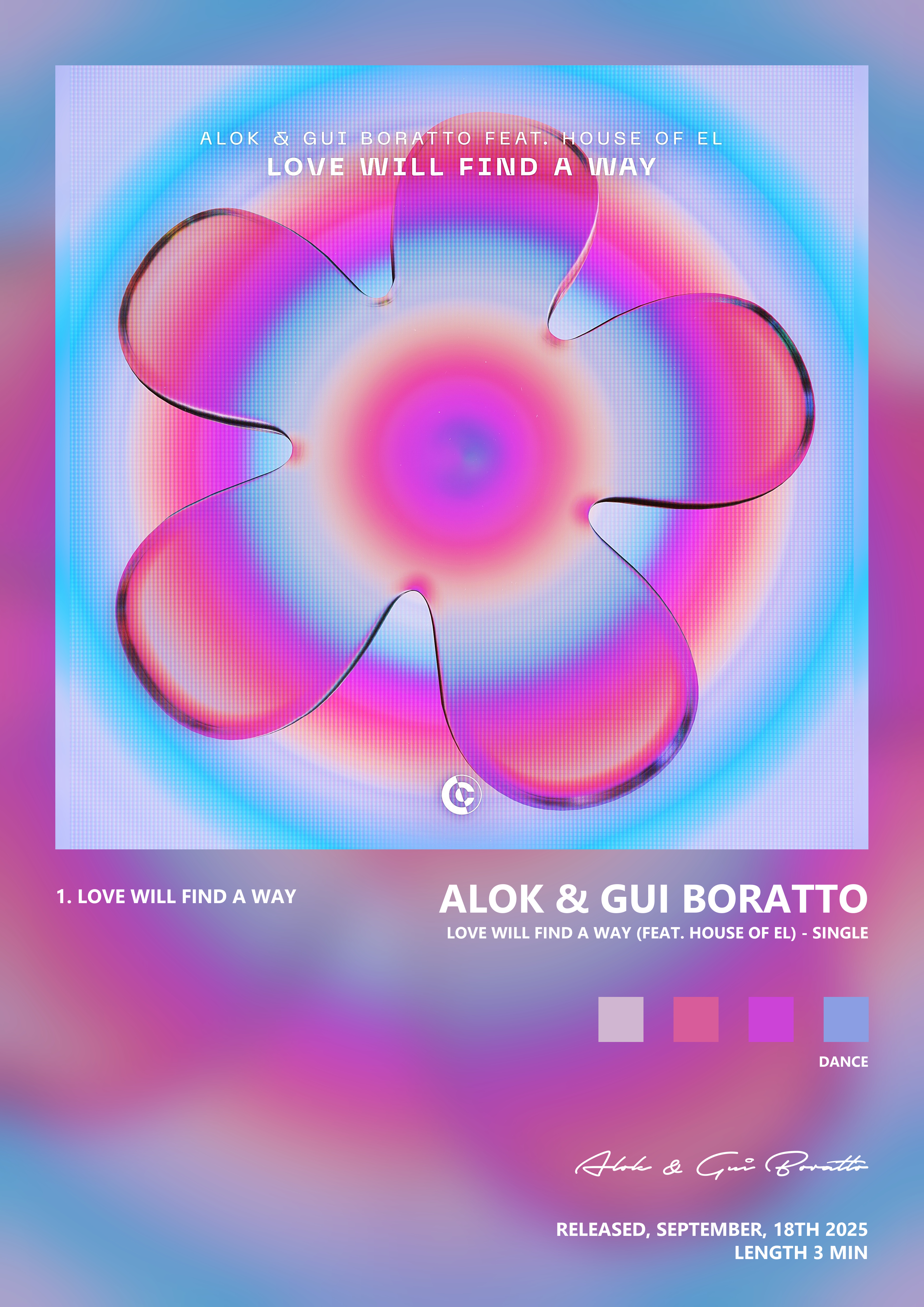 Music poster: Alok Gui Boratto - Love Will Find A Way feat House Of EL - Single