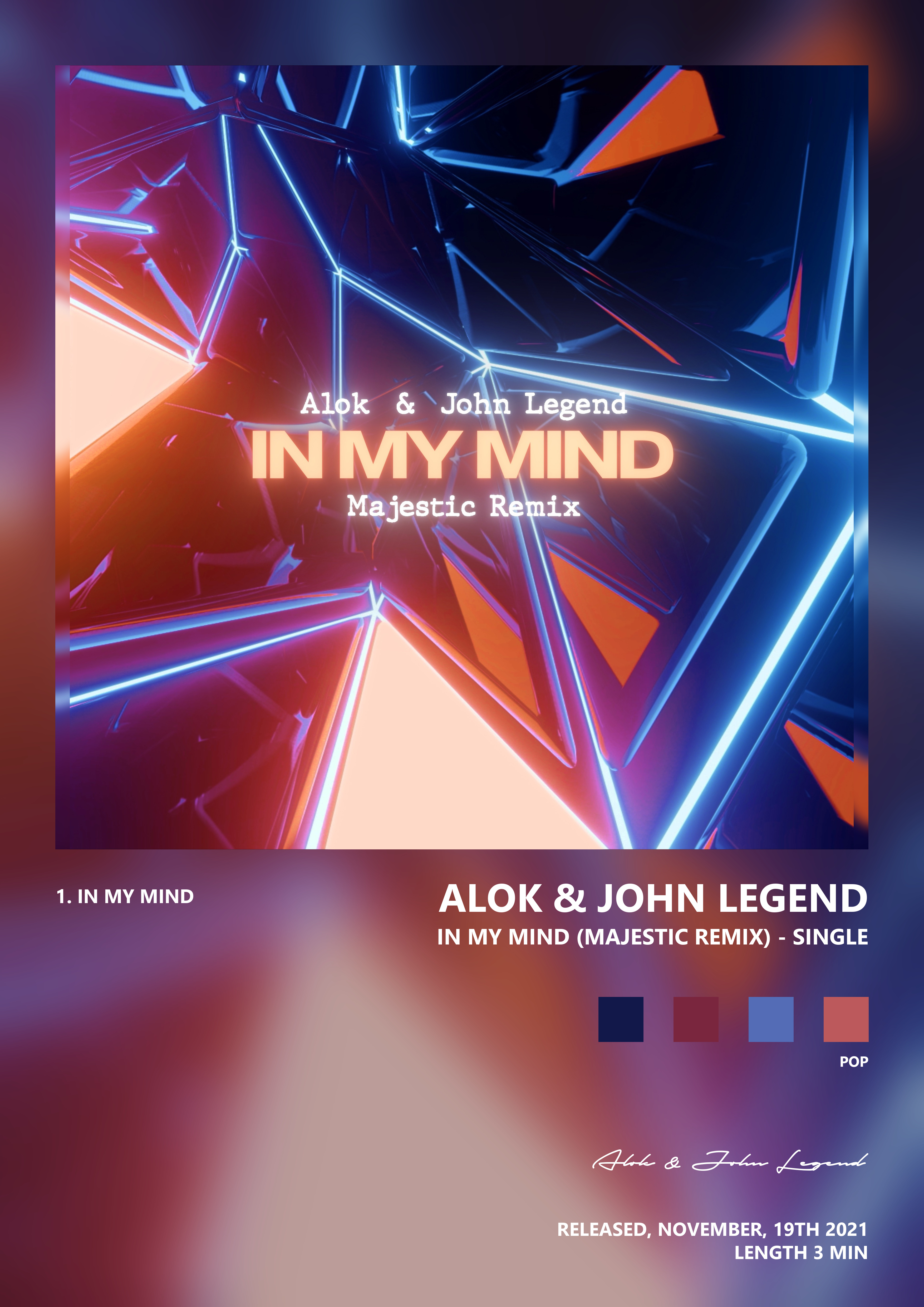Music poster: Alok John Legend - In My Mind Majestic Remix - Single