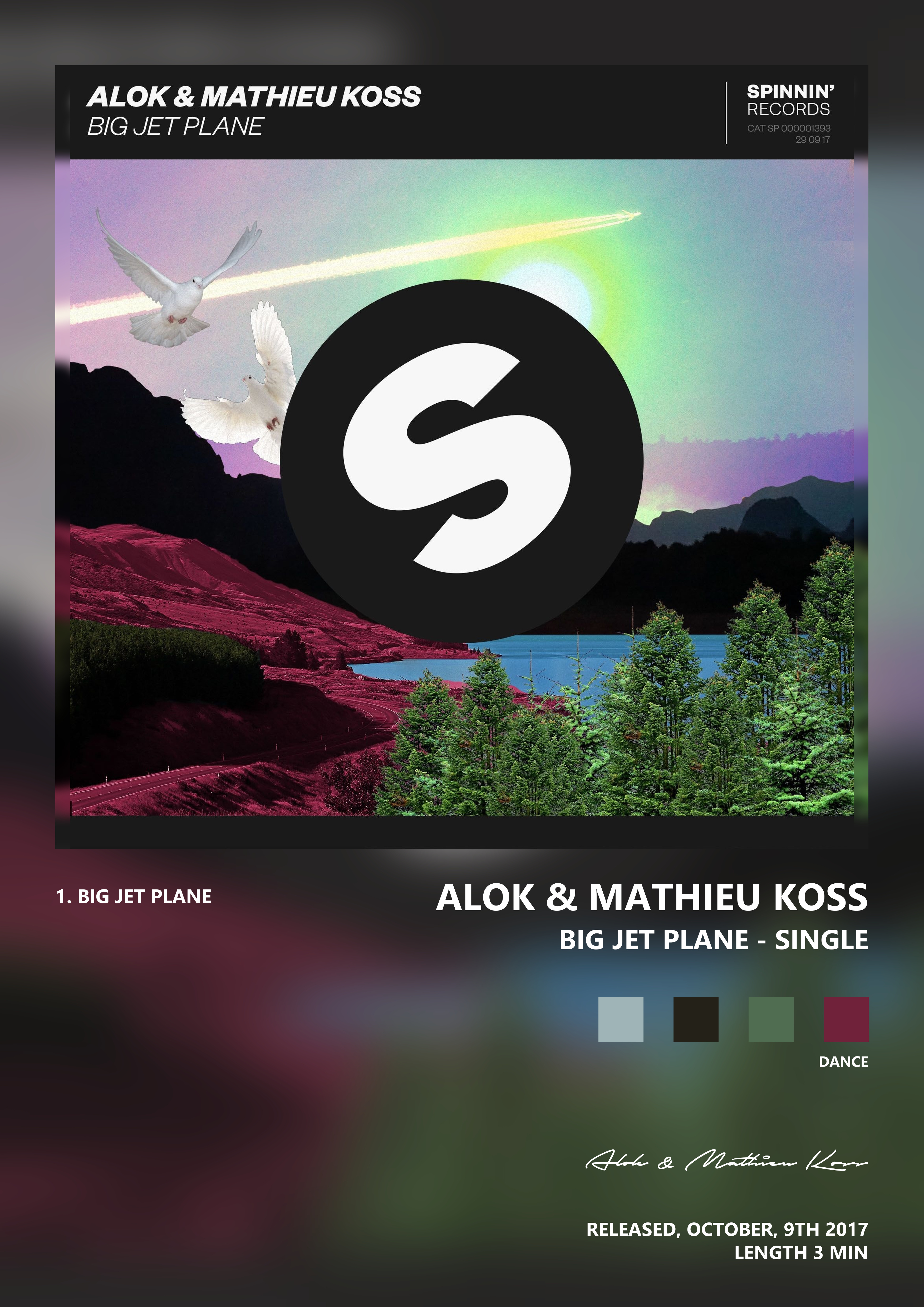 Music poster: Alok Mathieu Koss - Big Jet Plane - Single