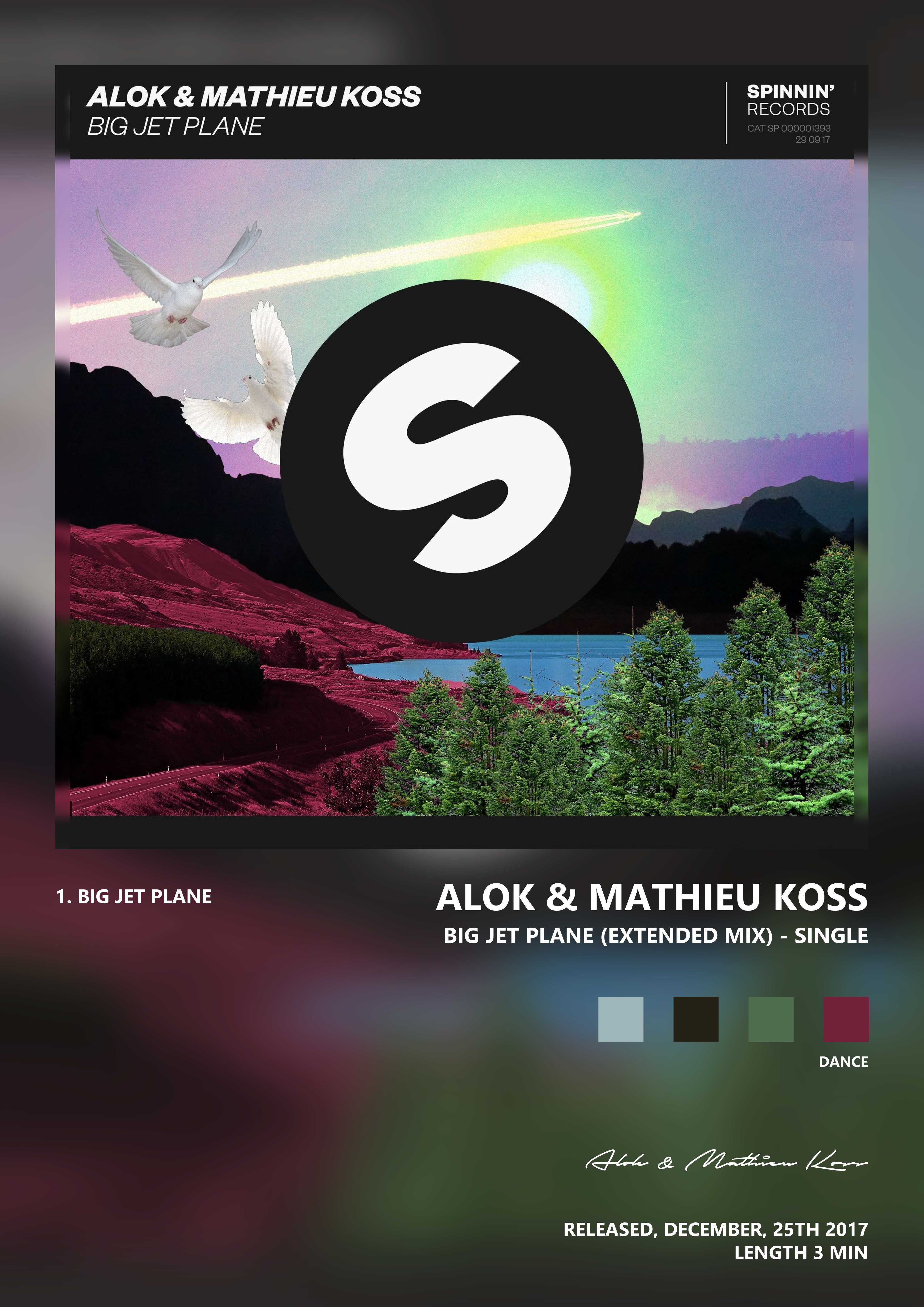 Music poster: Alok Mathieu Koss - Big Jet Plane Extended Mix - Single