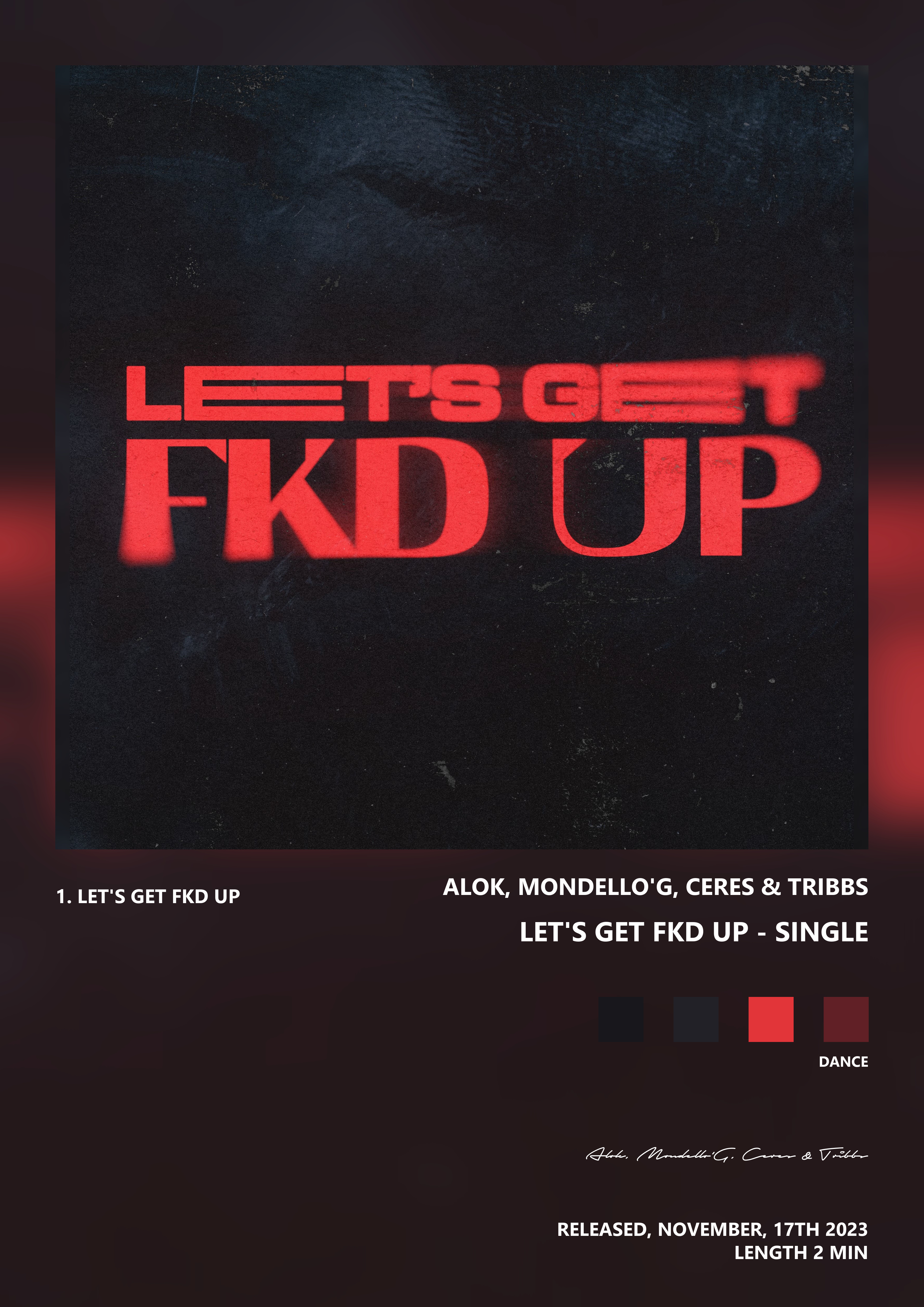Music poster: Alok MondelloG Ceres Tribbs - LETS GET FKD UP - Single