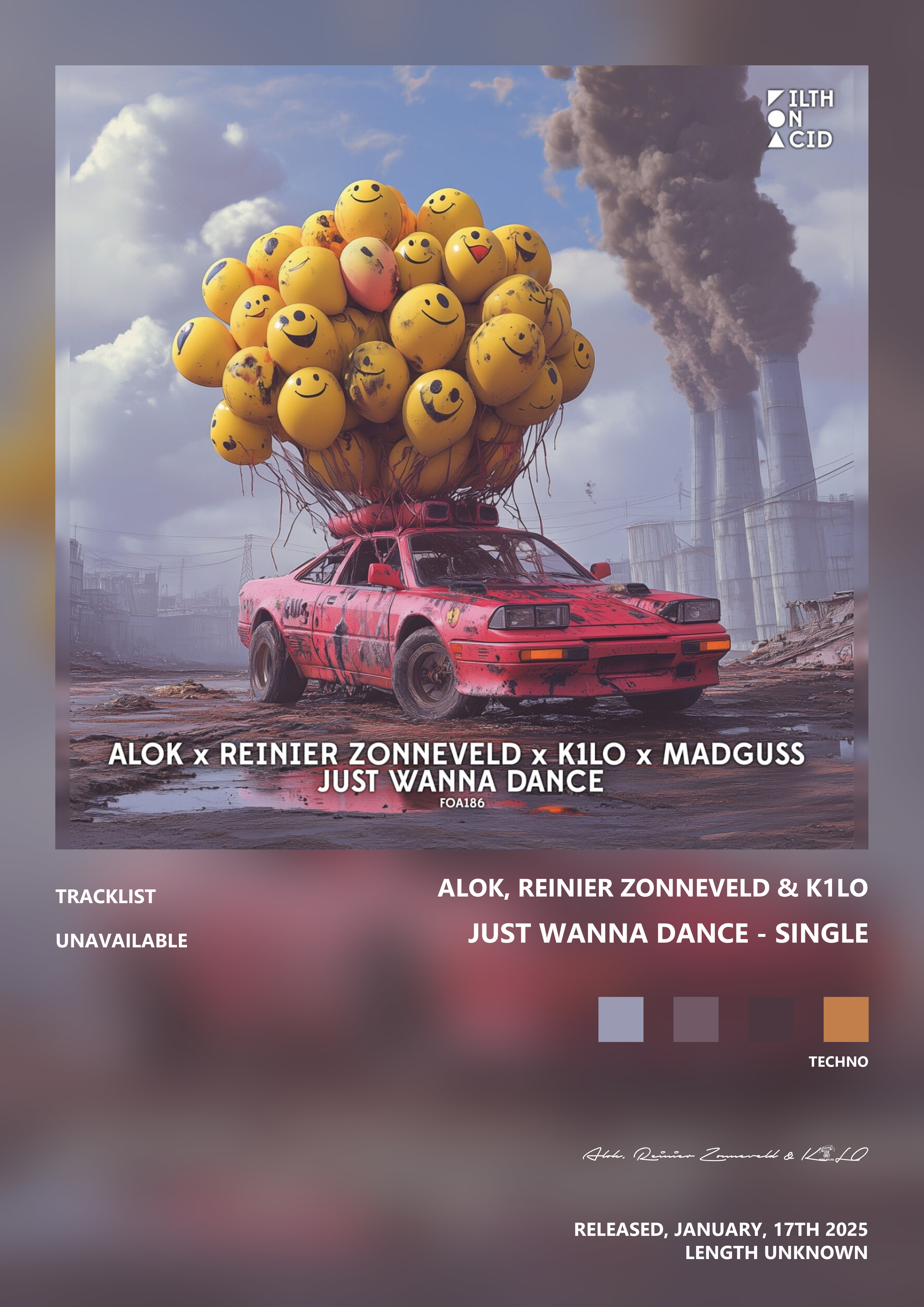 Music poster: Alok Reinier Zonneveld K1LO - Just Wanna Dance - Single