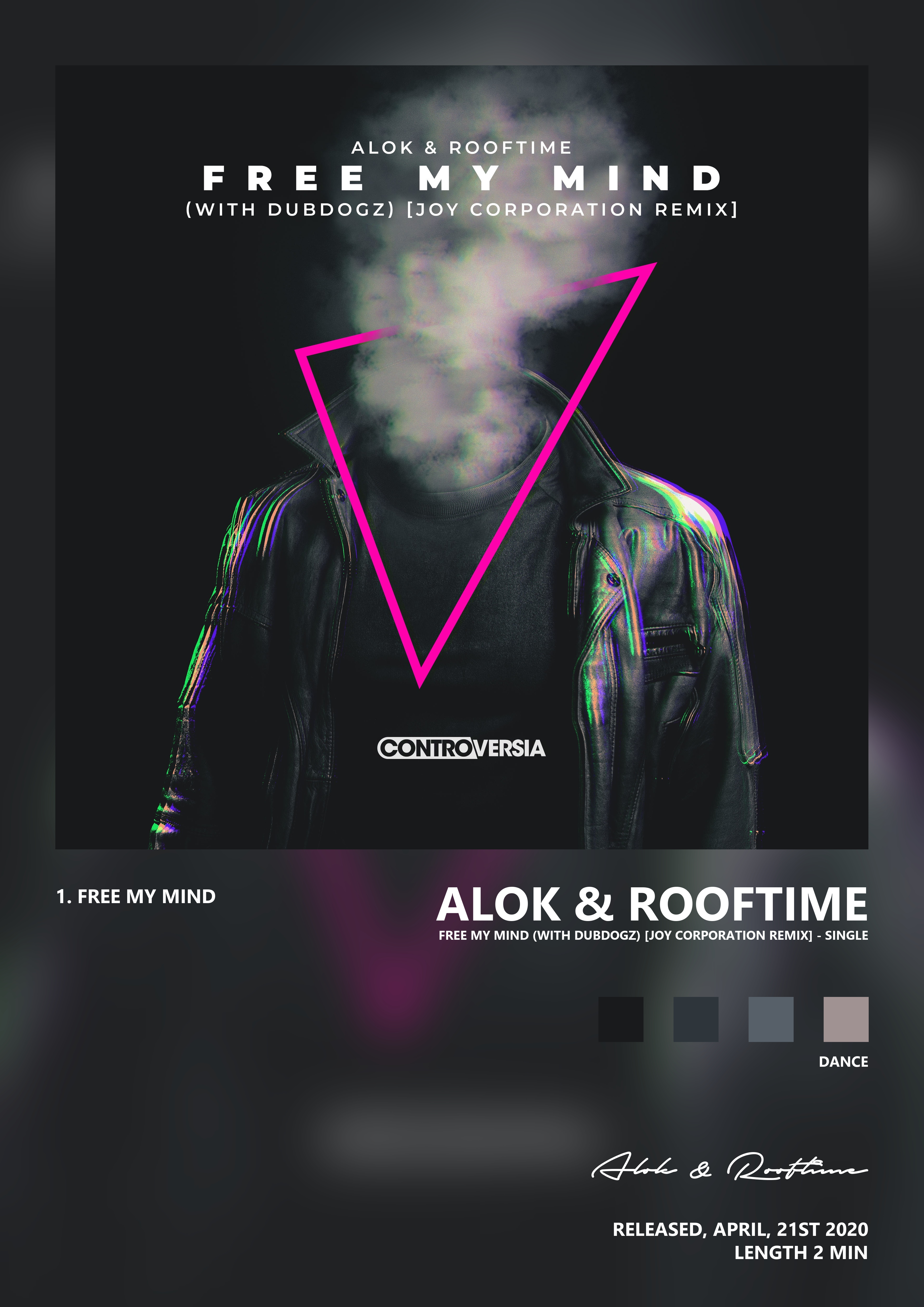 Music poster: Alok Rooftime - Free My Mind with DubDogz Joy Corporation Remix - Single