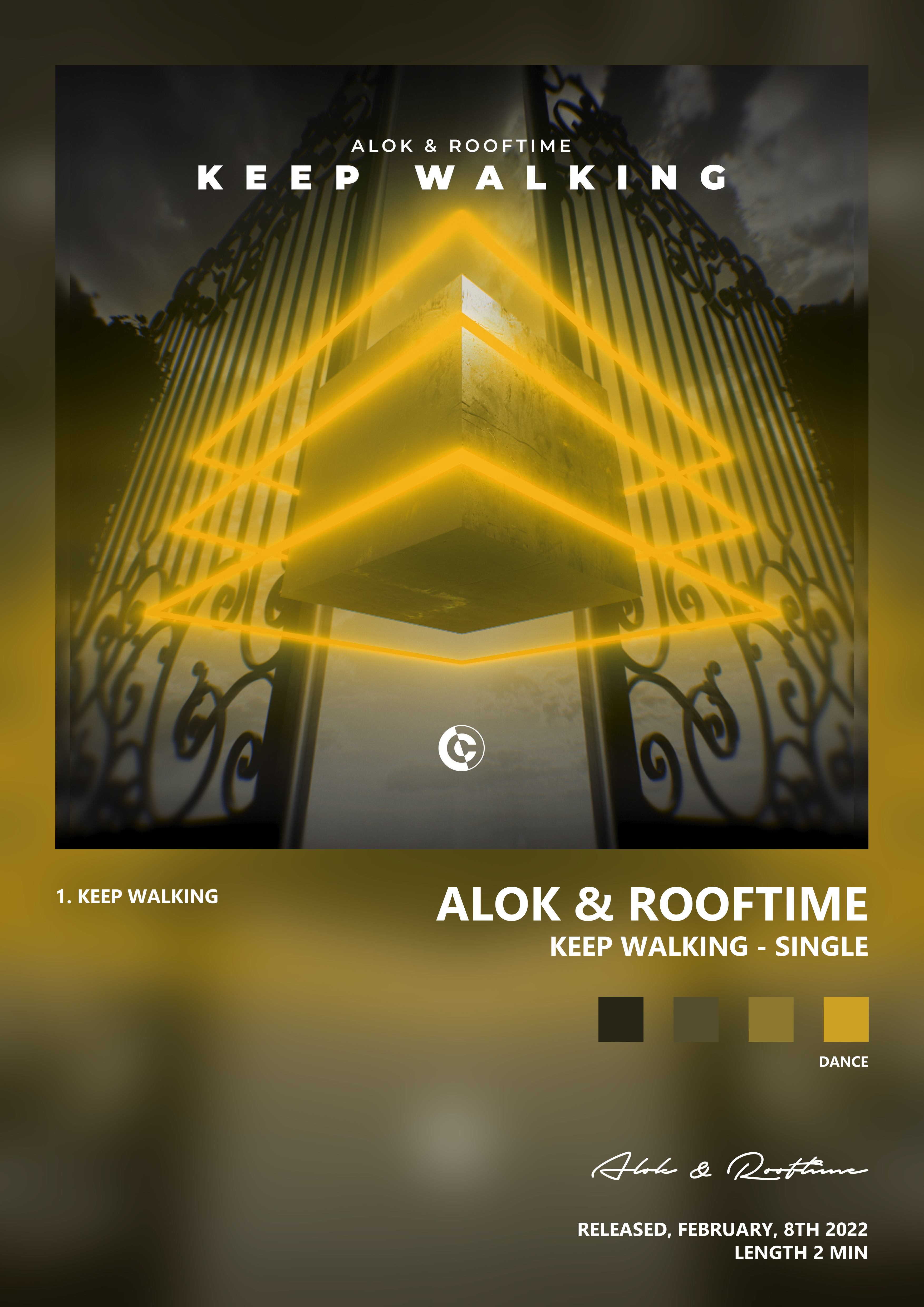 Music poster: Alok Rooftime - Keep Walking - Single