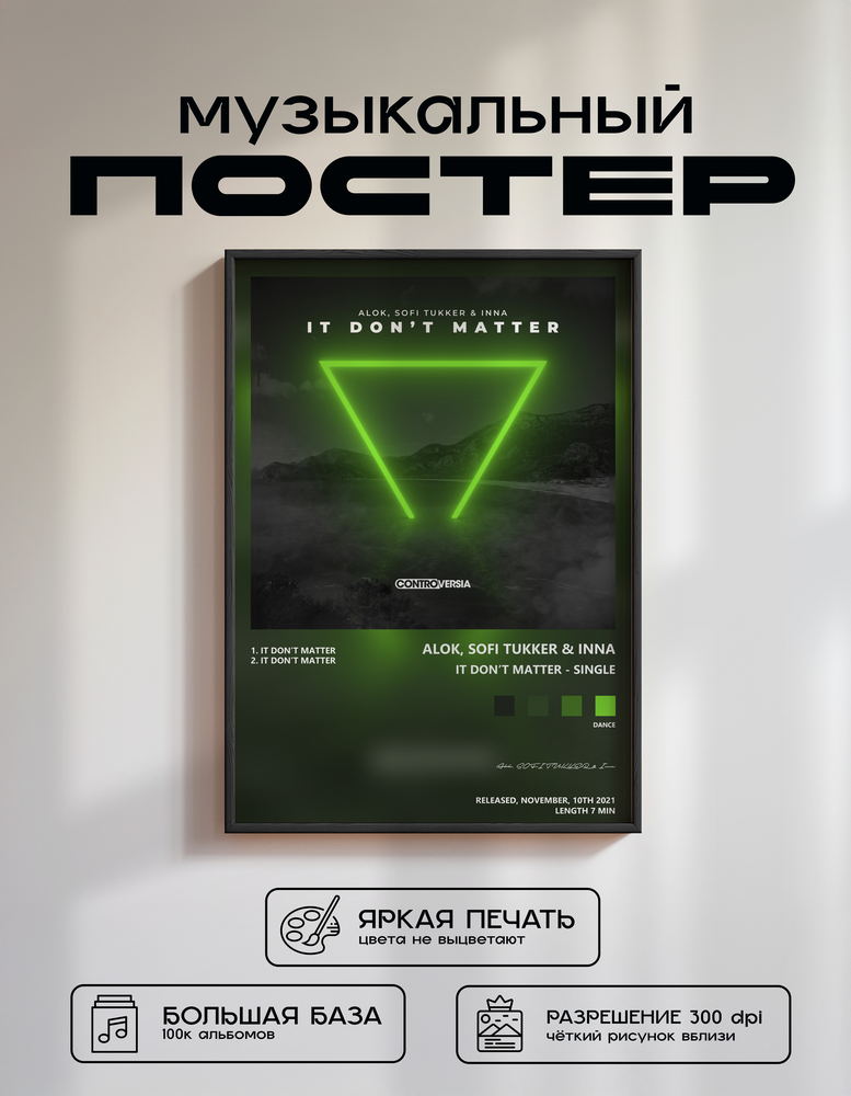 Music poster: Alok SOFI TUKKER Inna - It Dont Matter - Single