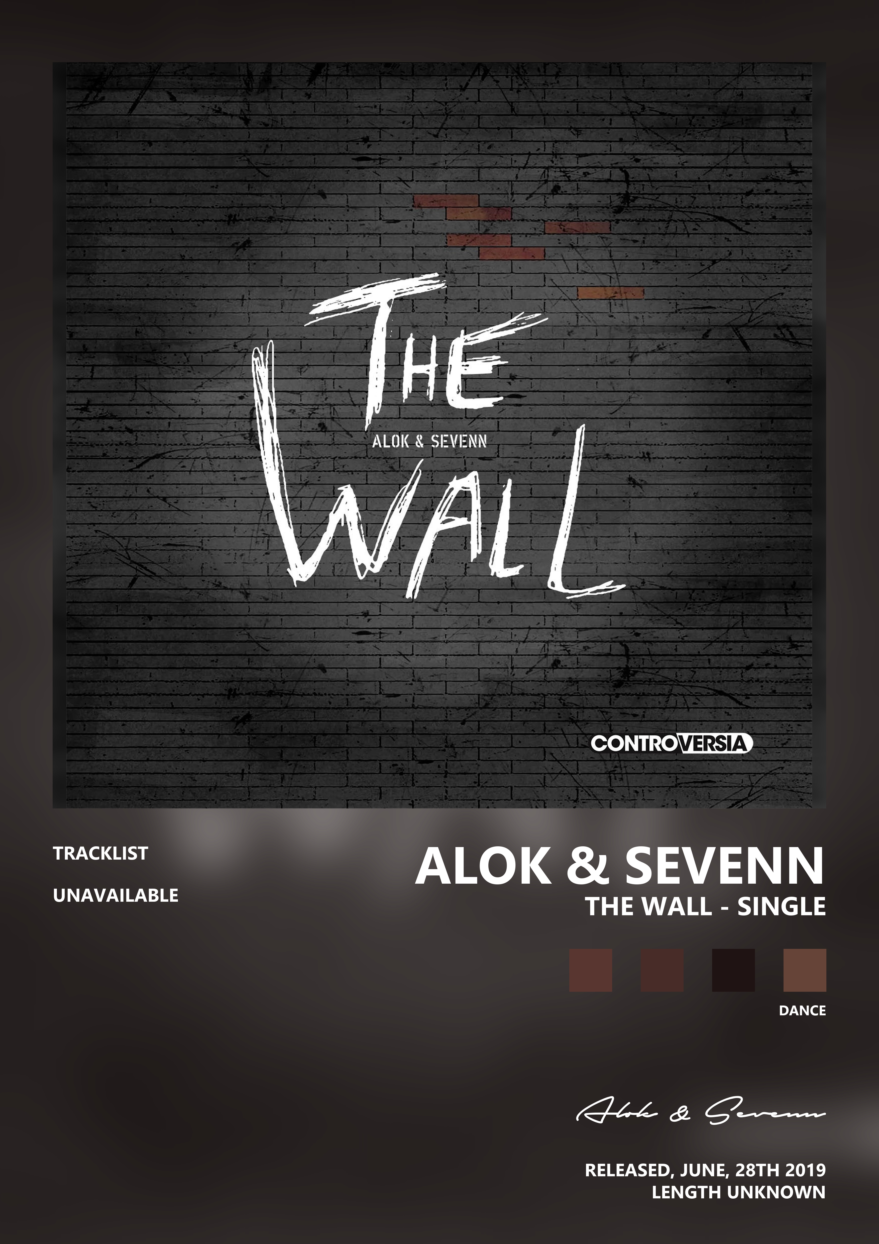 Music poster: Alok Sevenn - The Wall - Single
