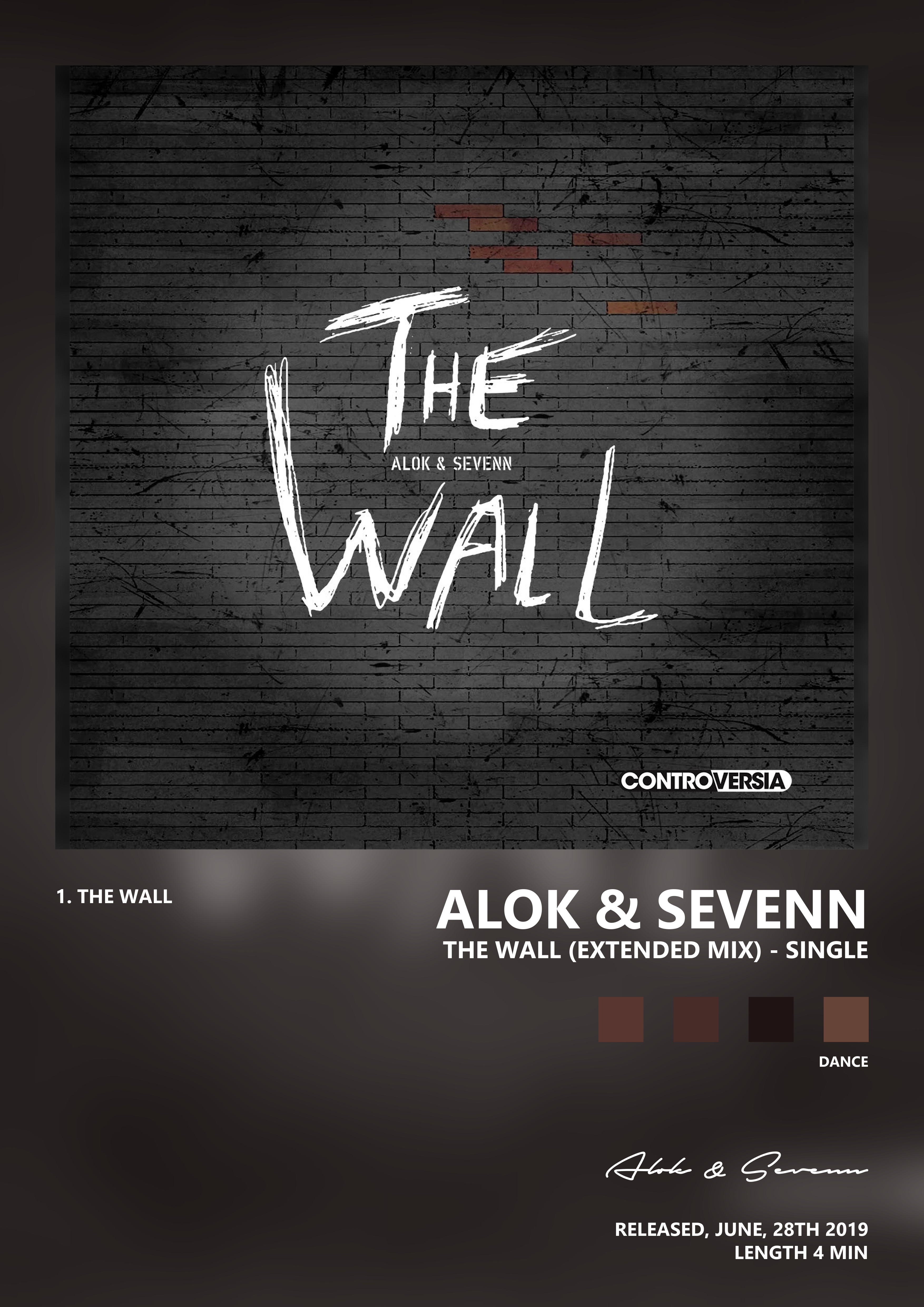 Music poster: Alok Sevenn - The Wall Extended Mix - Single