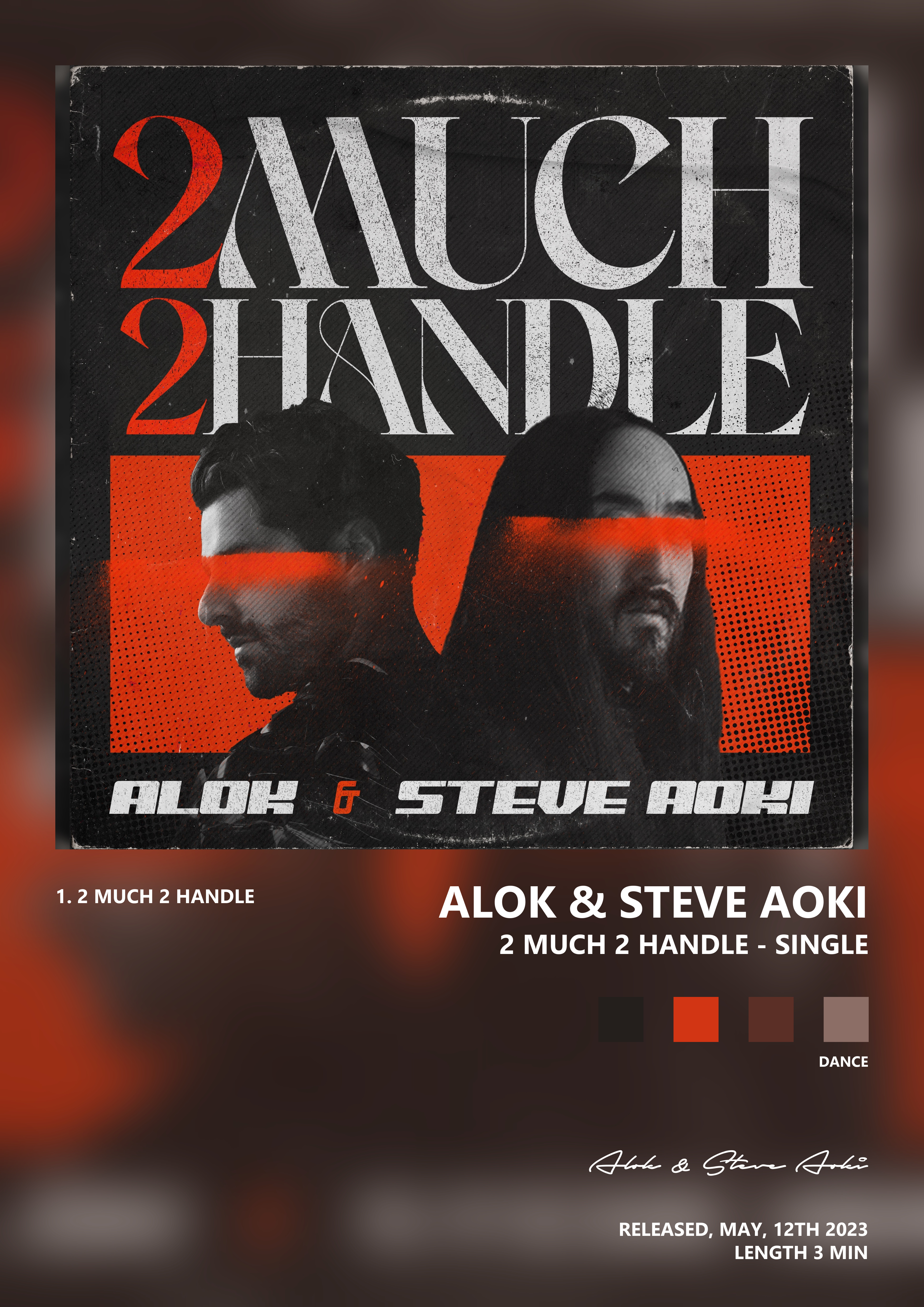 Music poster: Alok Steve Aoki - 2 Much 2 Handle - Single