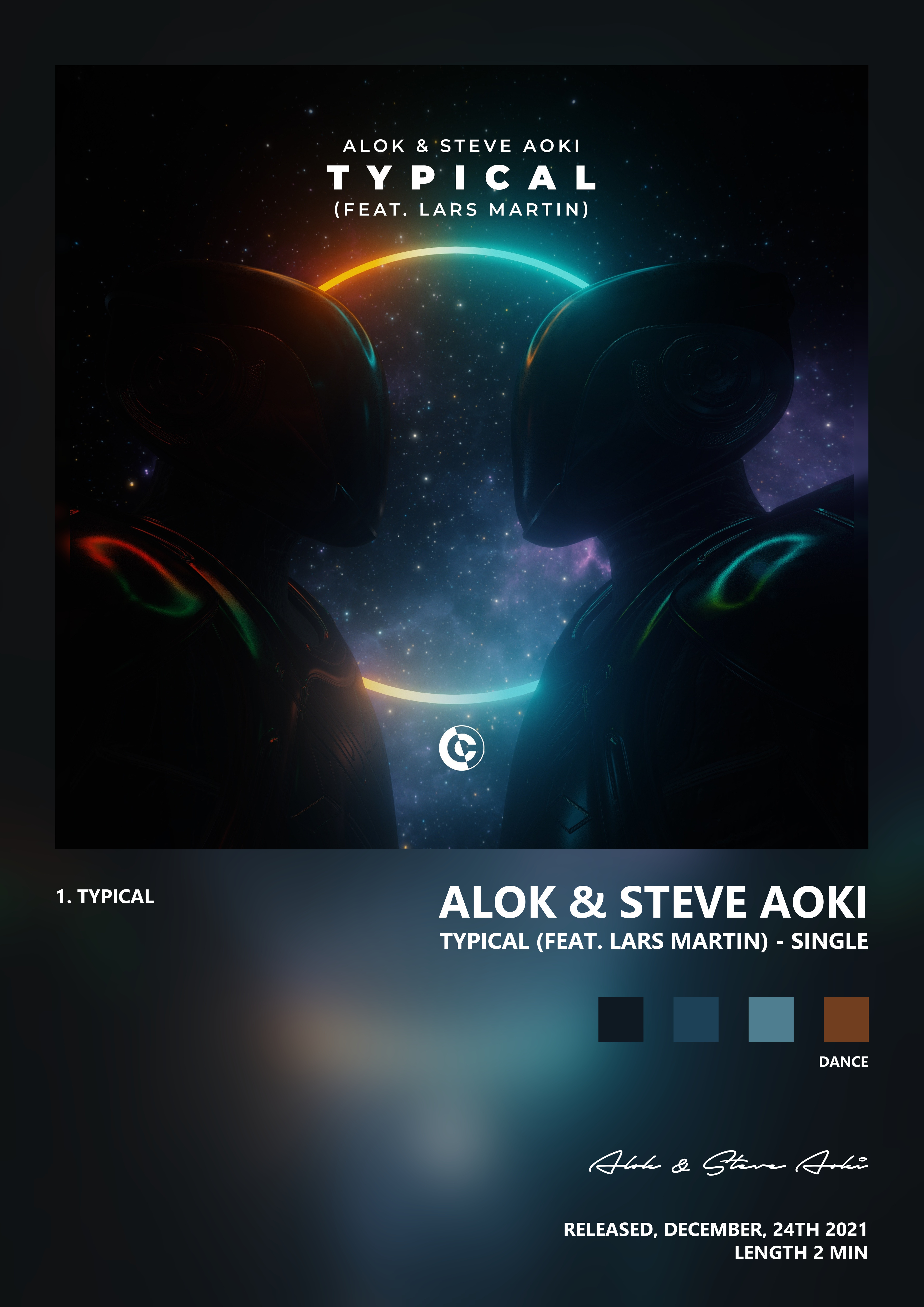 Music poster: Alok Steve Aoki - Typical feat Lars Martin - Single