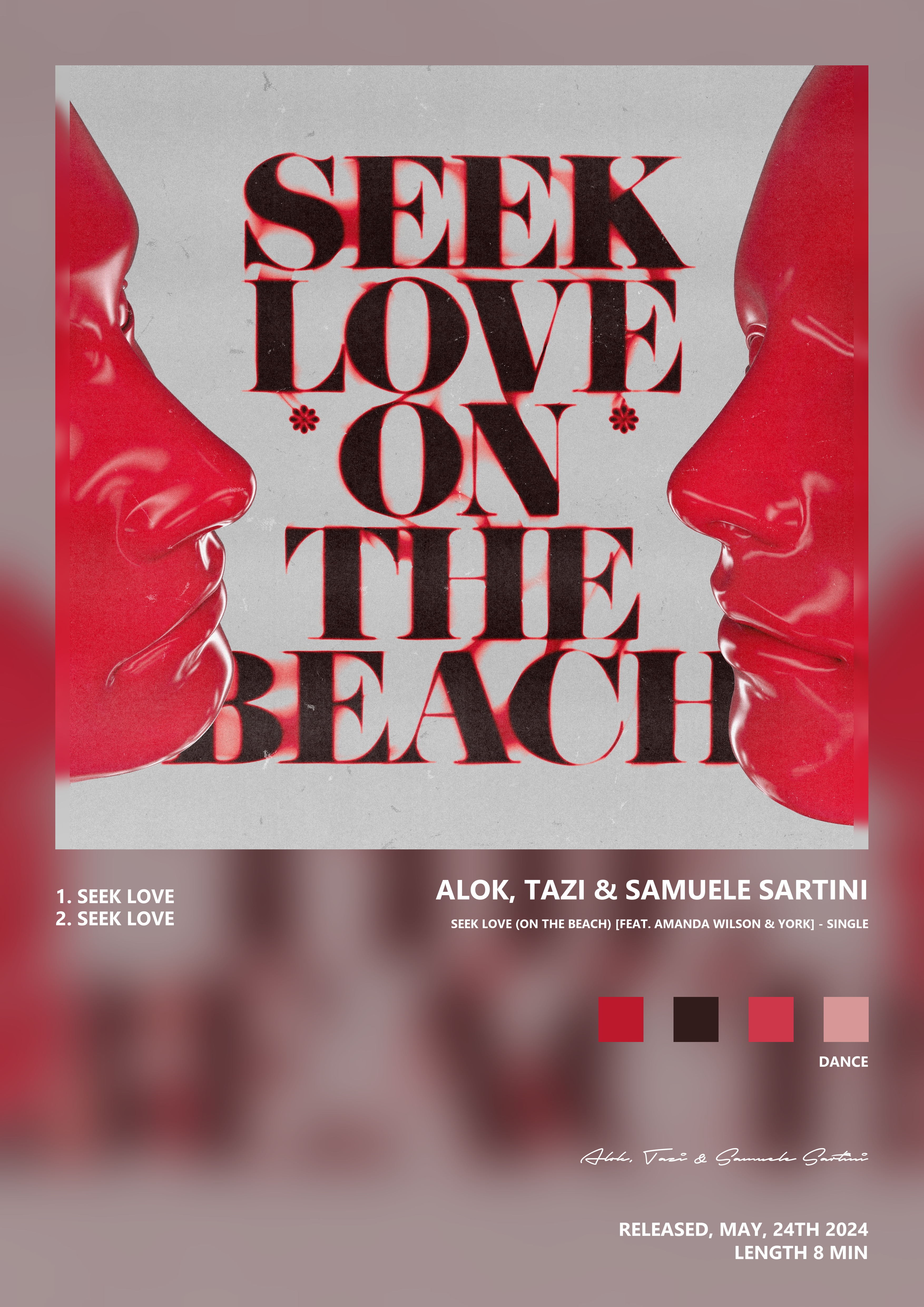 Music poster: Alok Tazi Samuele Sartini - Seek Love On The Beach feat Amanda Wilson York - Single