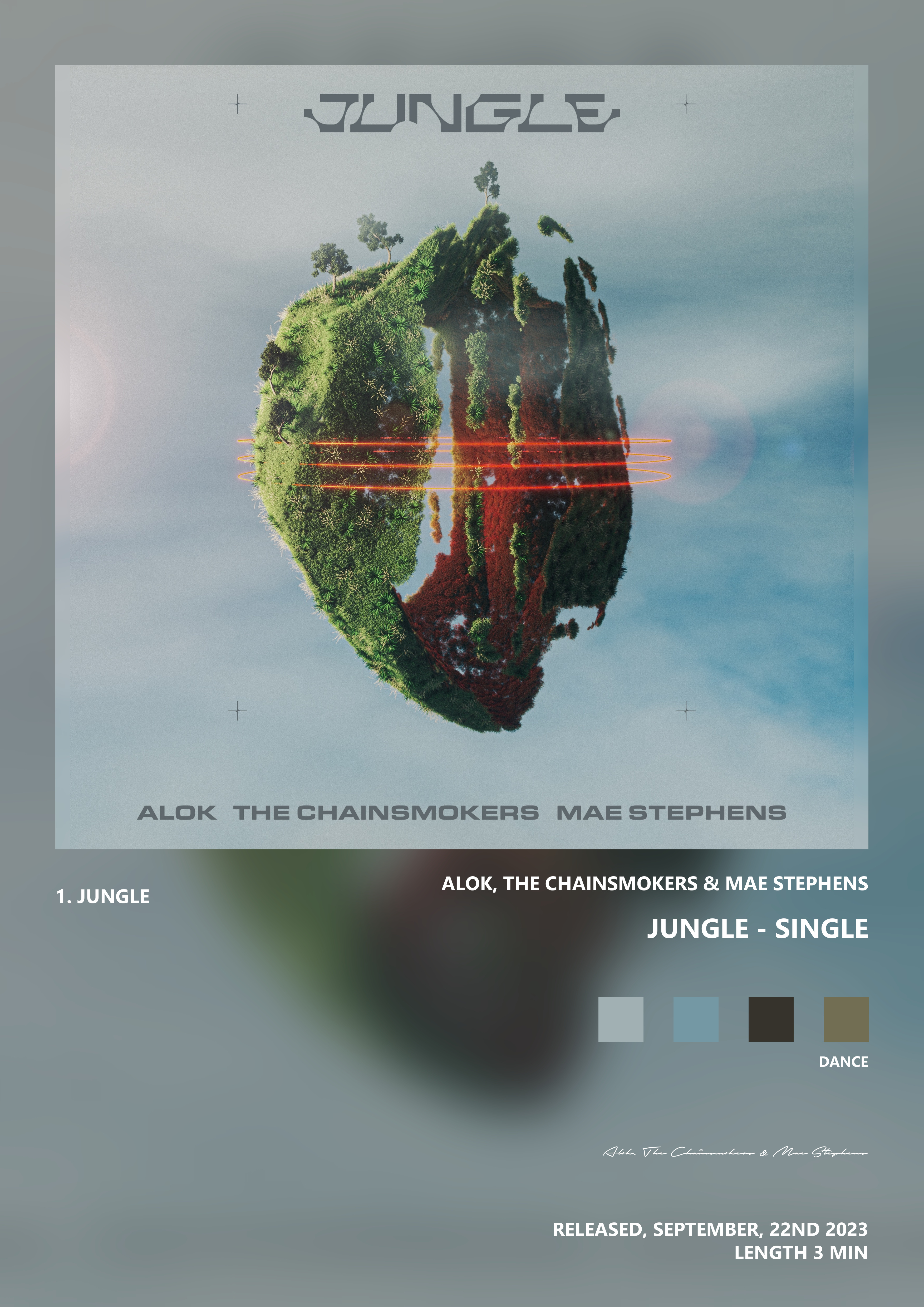 Music poster: Alok The Chainsmokers Mae Stephens - Jungle - Single