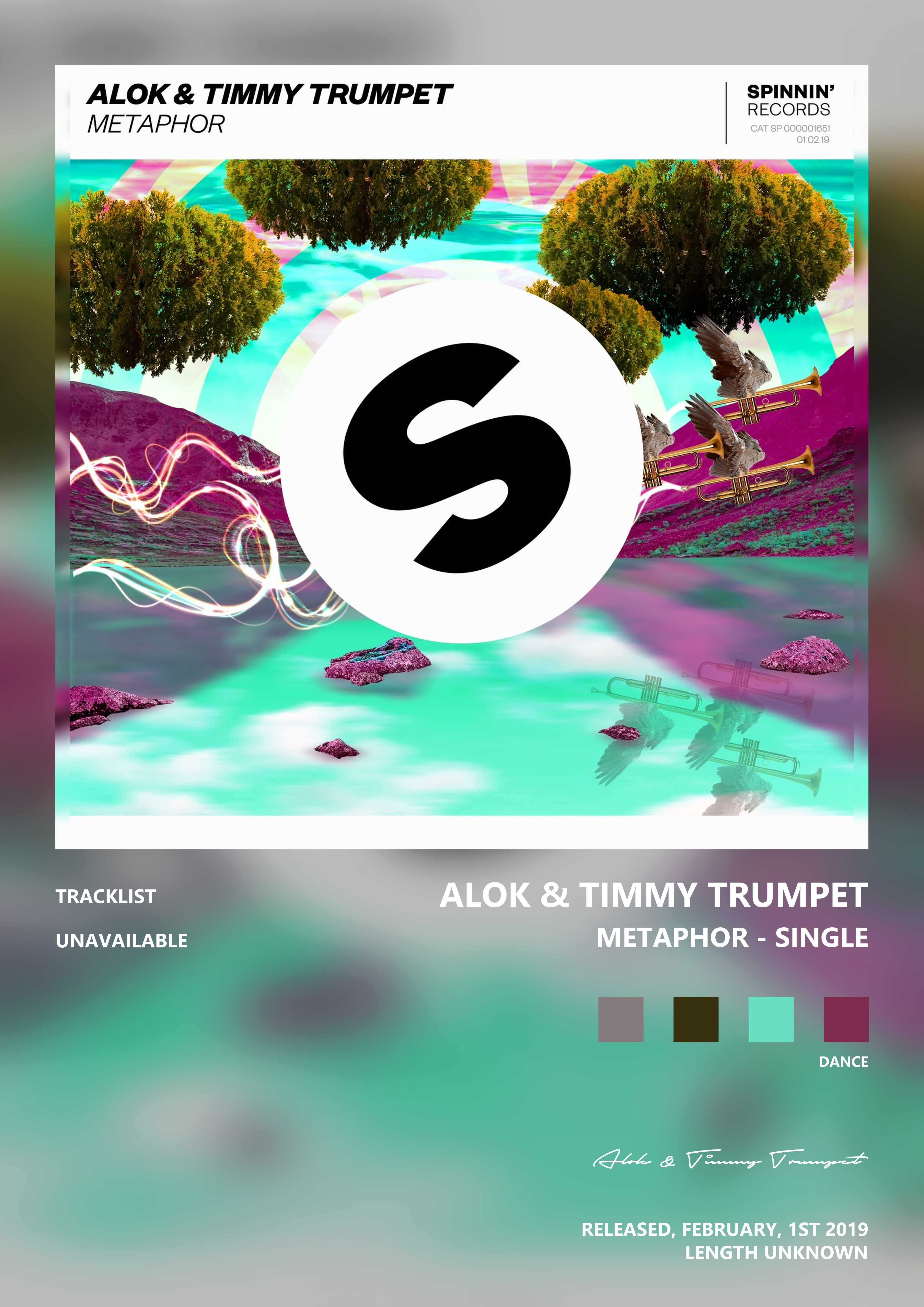 Music poster: Alok Timmy Trumpet - Metaphor - Single