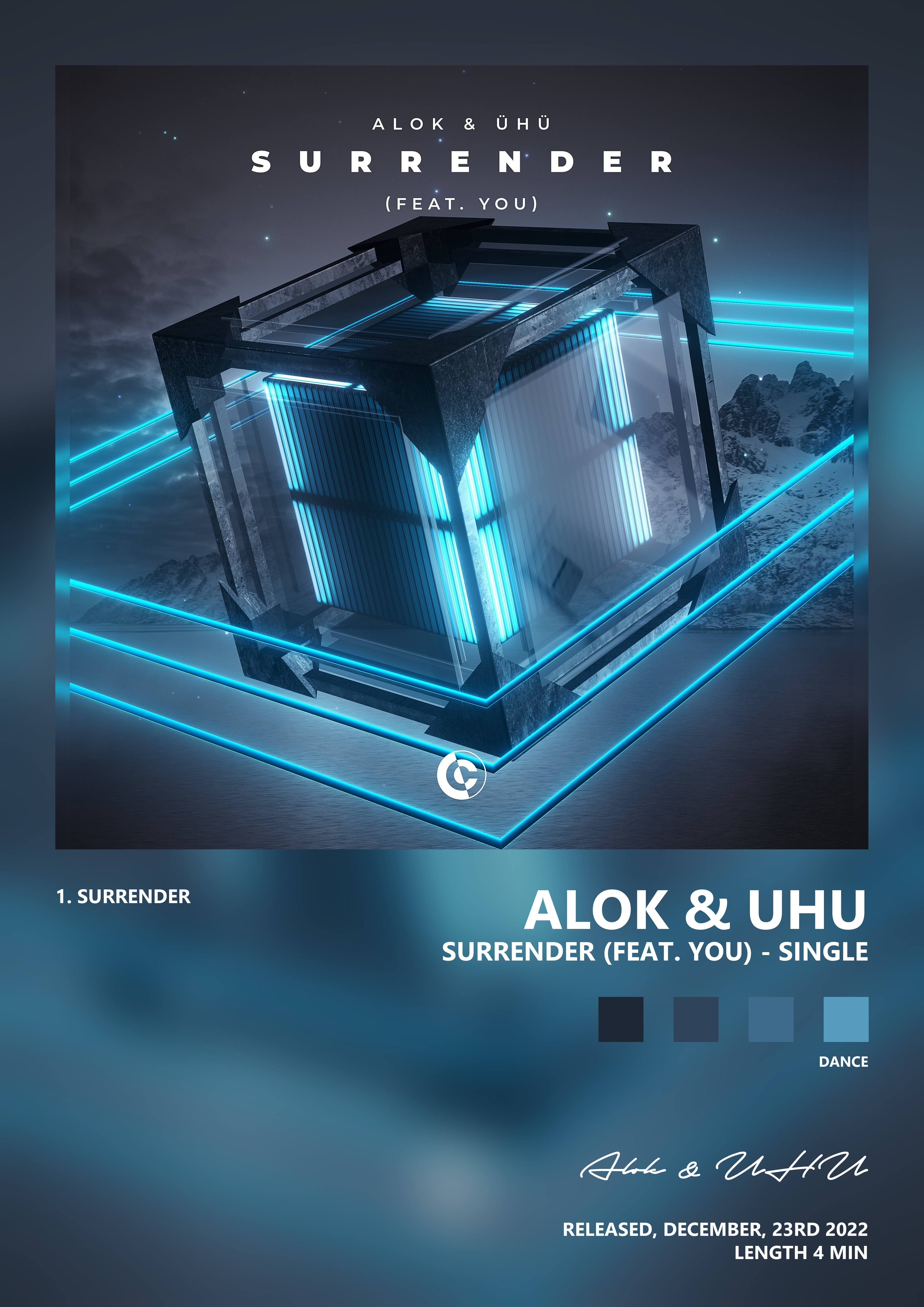 Music poster: Alok UHU - Surrender feat YOU - Single