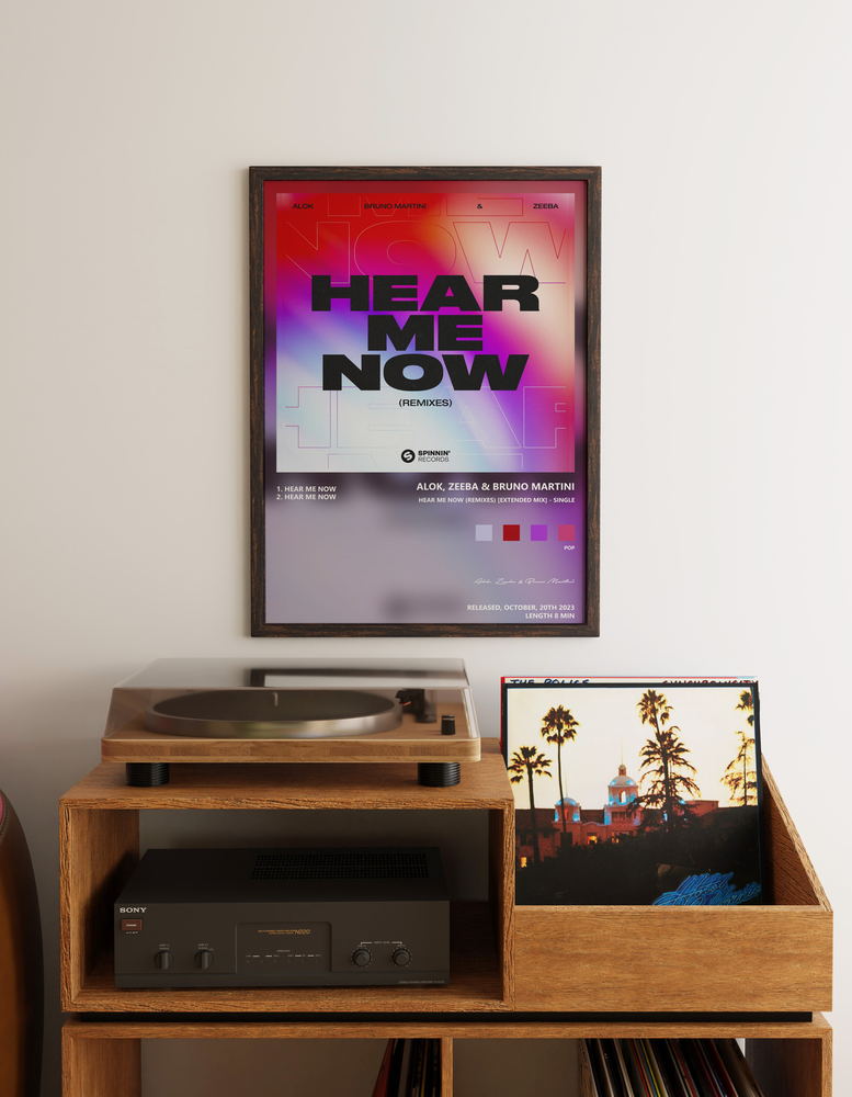 Music poster: Alok Zeeba Bruno Martini - Hear Me Now Remixes Extended Mix - Single