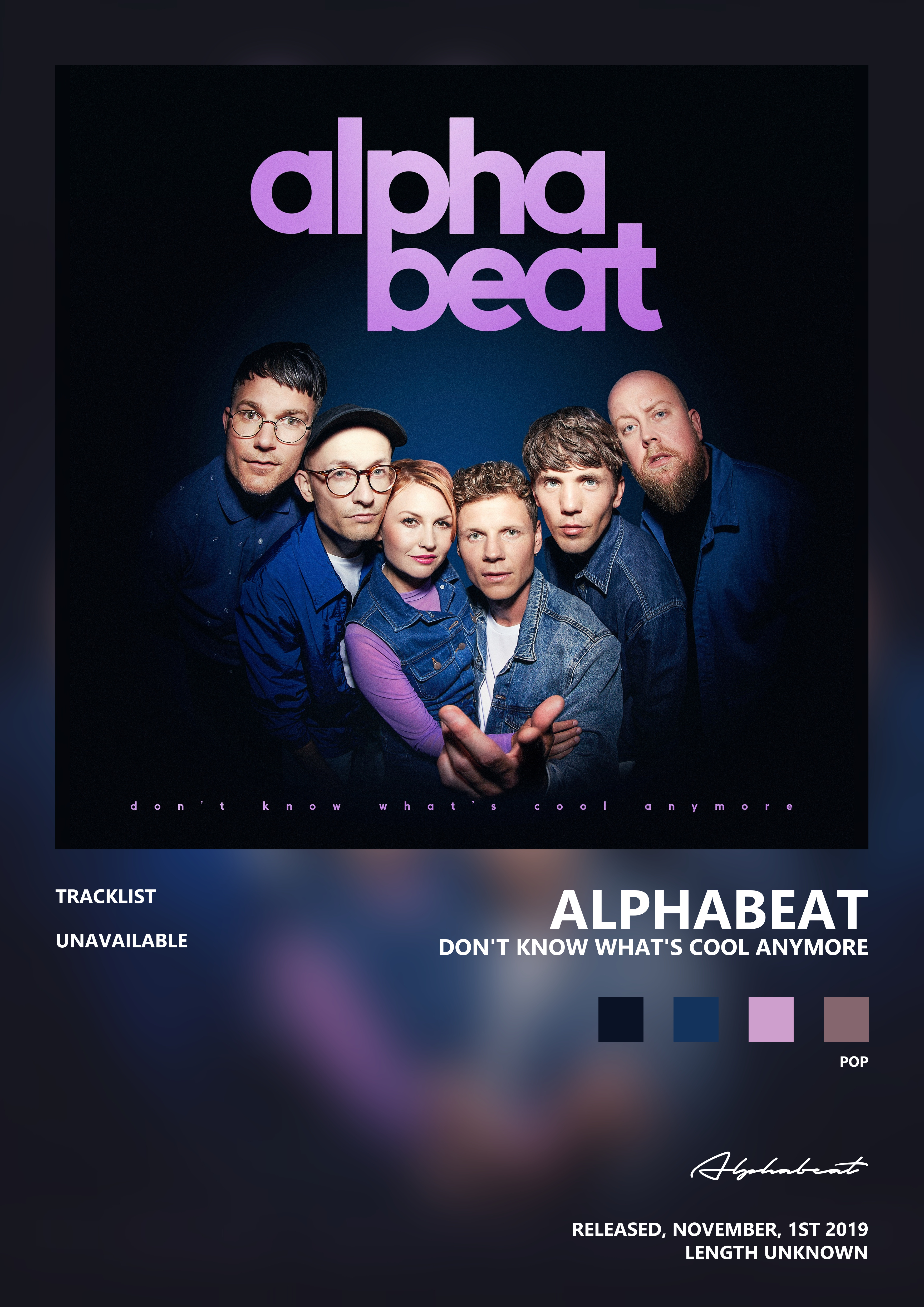 Music poster: Alphabeat - Dont Know Whats Cool Anymore