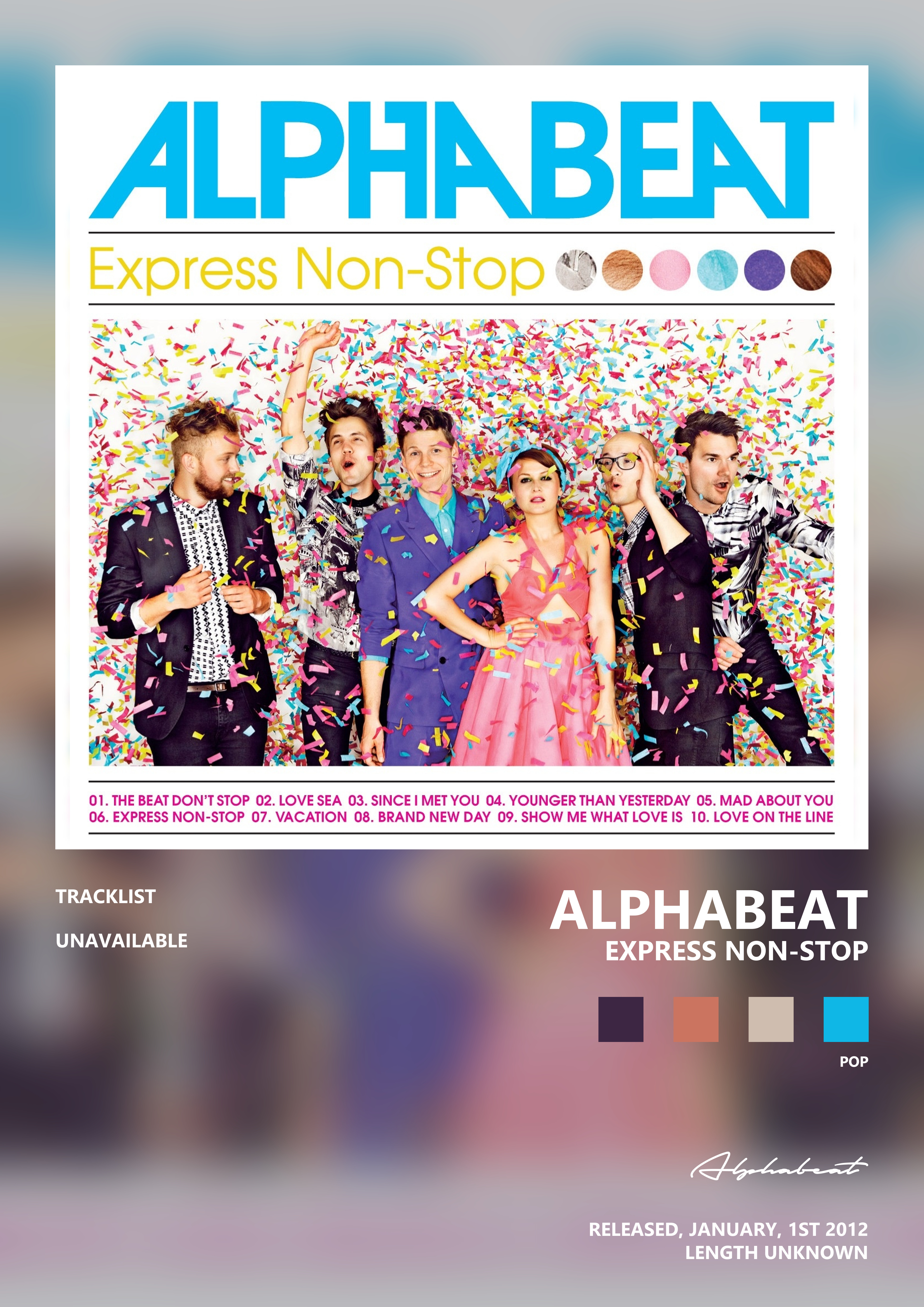 Music poster: Alphabeat - Express Non-Stop