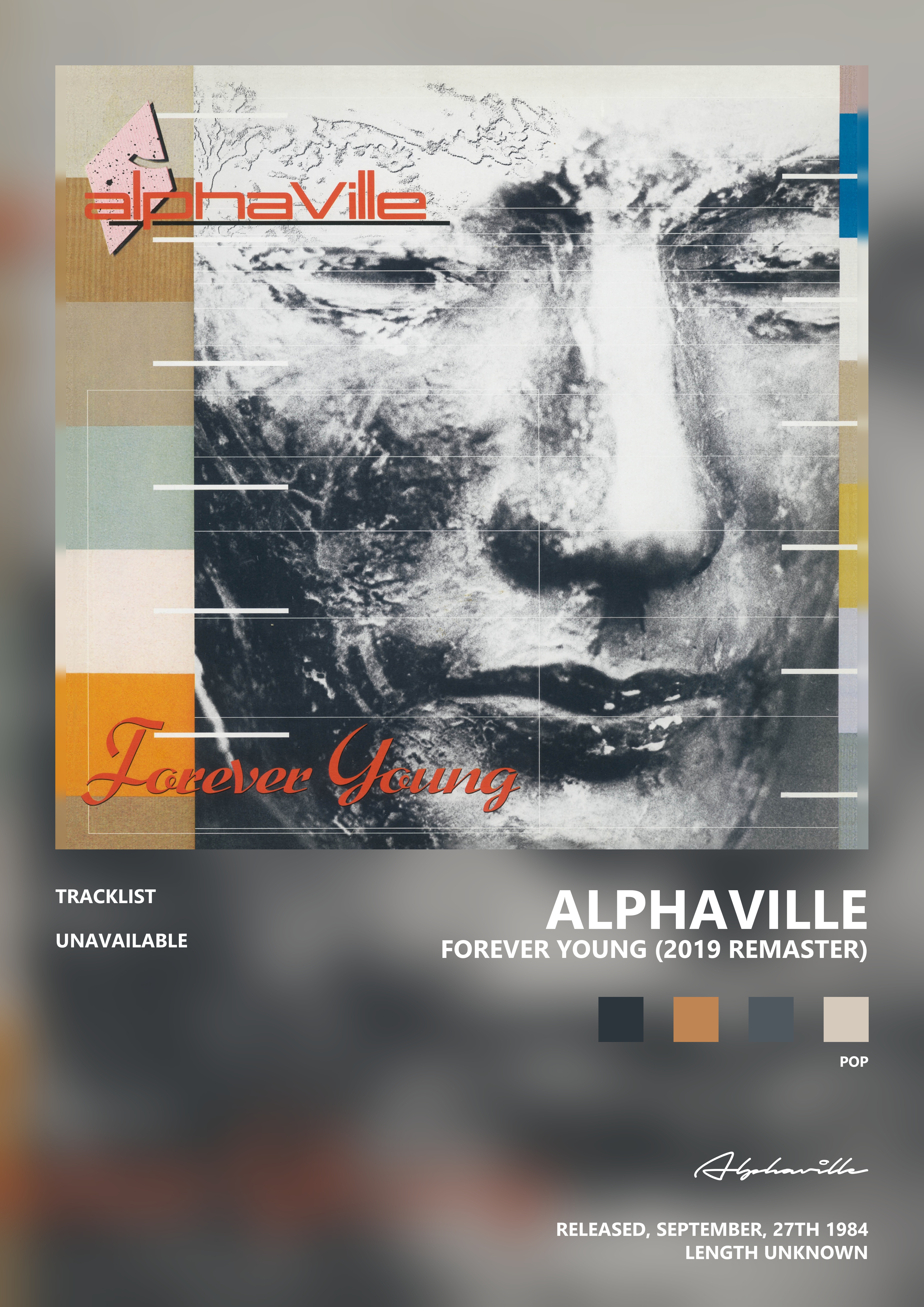Music poster: Alphaville - Forever Young 2019 Remaster