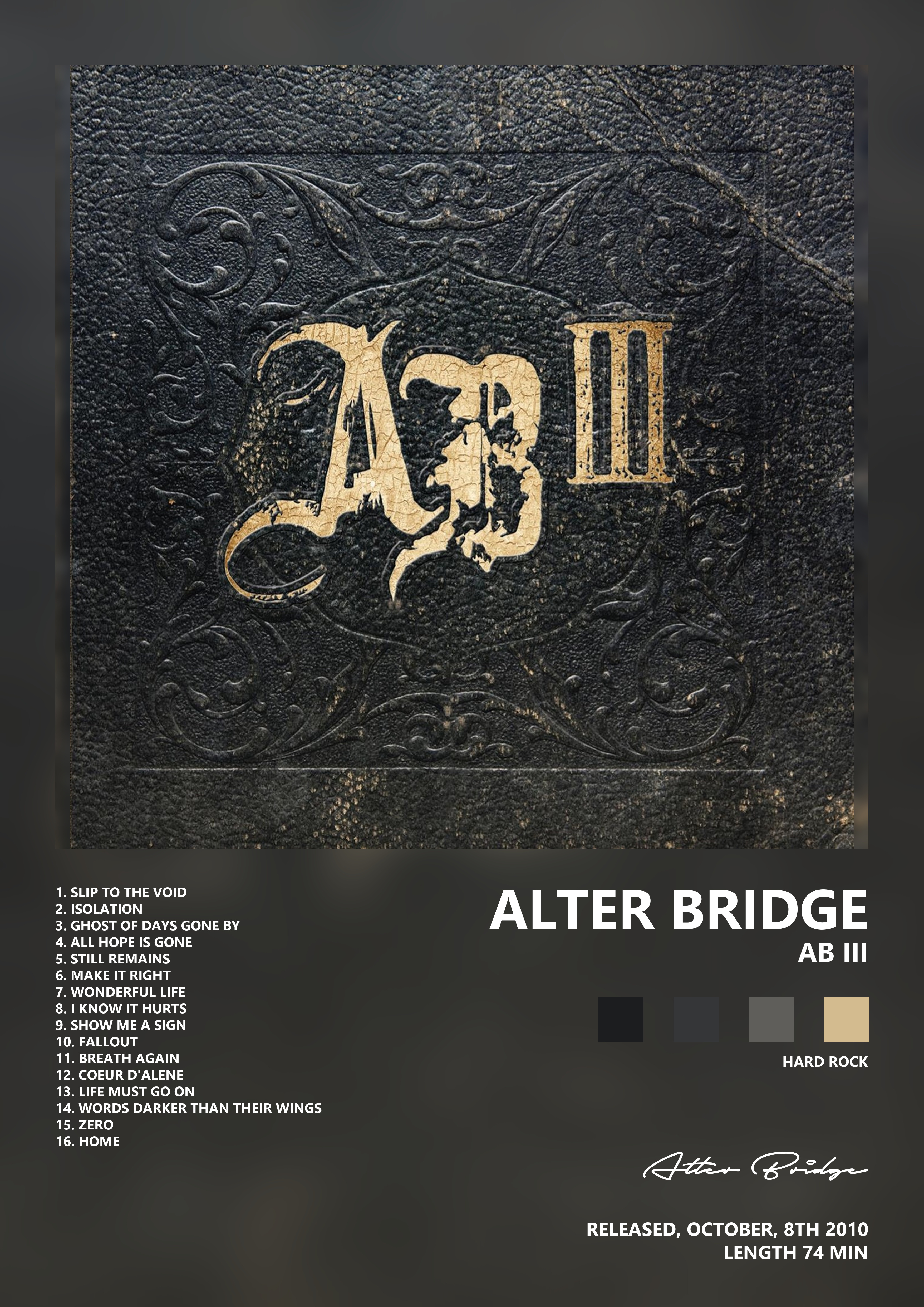 Music poster: Alter Bridge - AB III