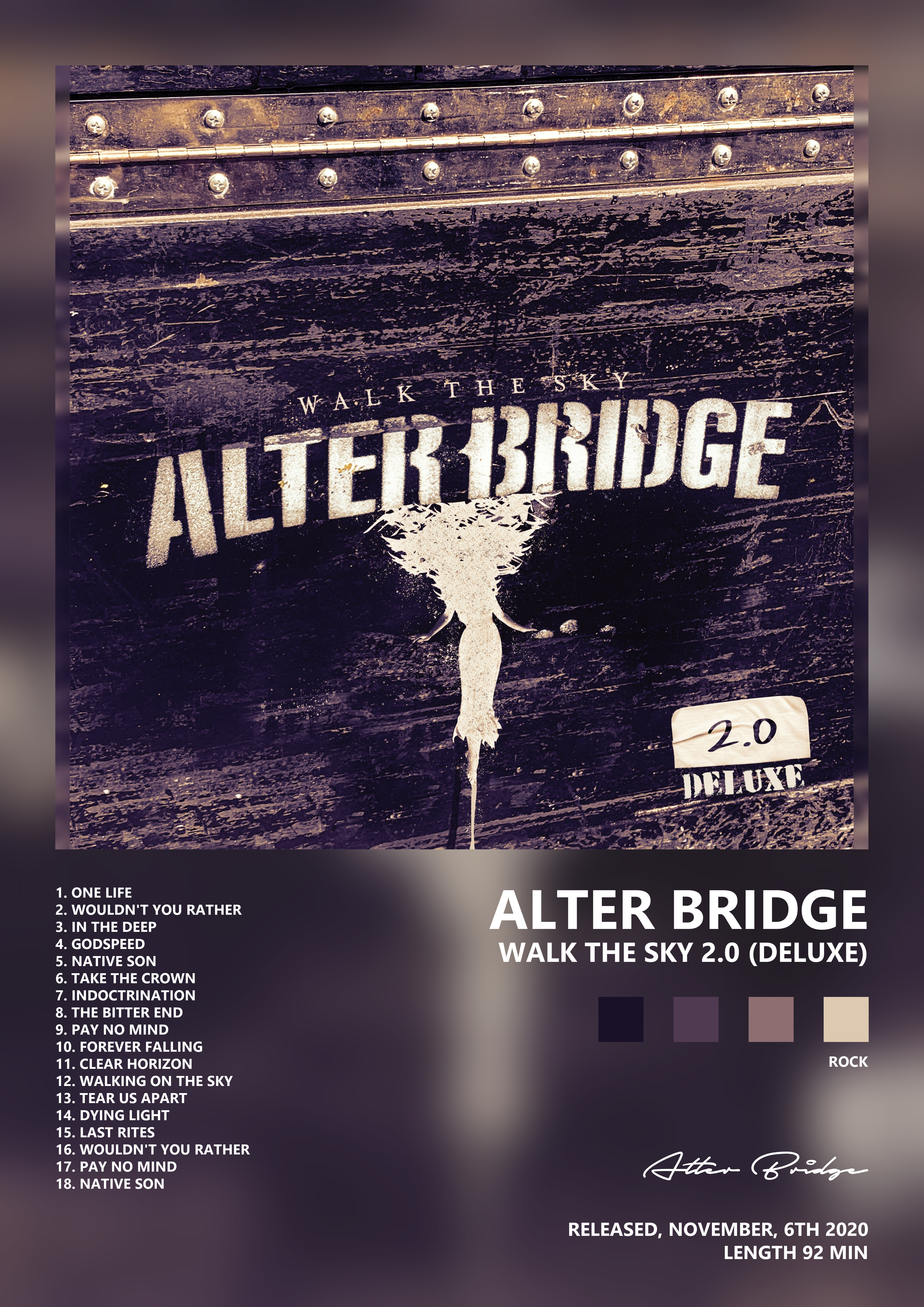 Music poster: Alter Bridge - Walk the Sky 20 Deluxe