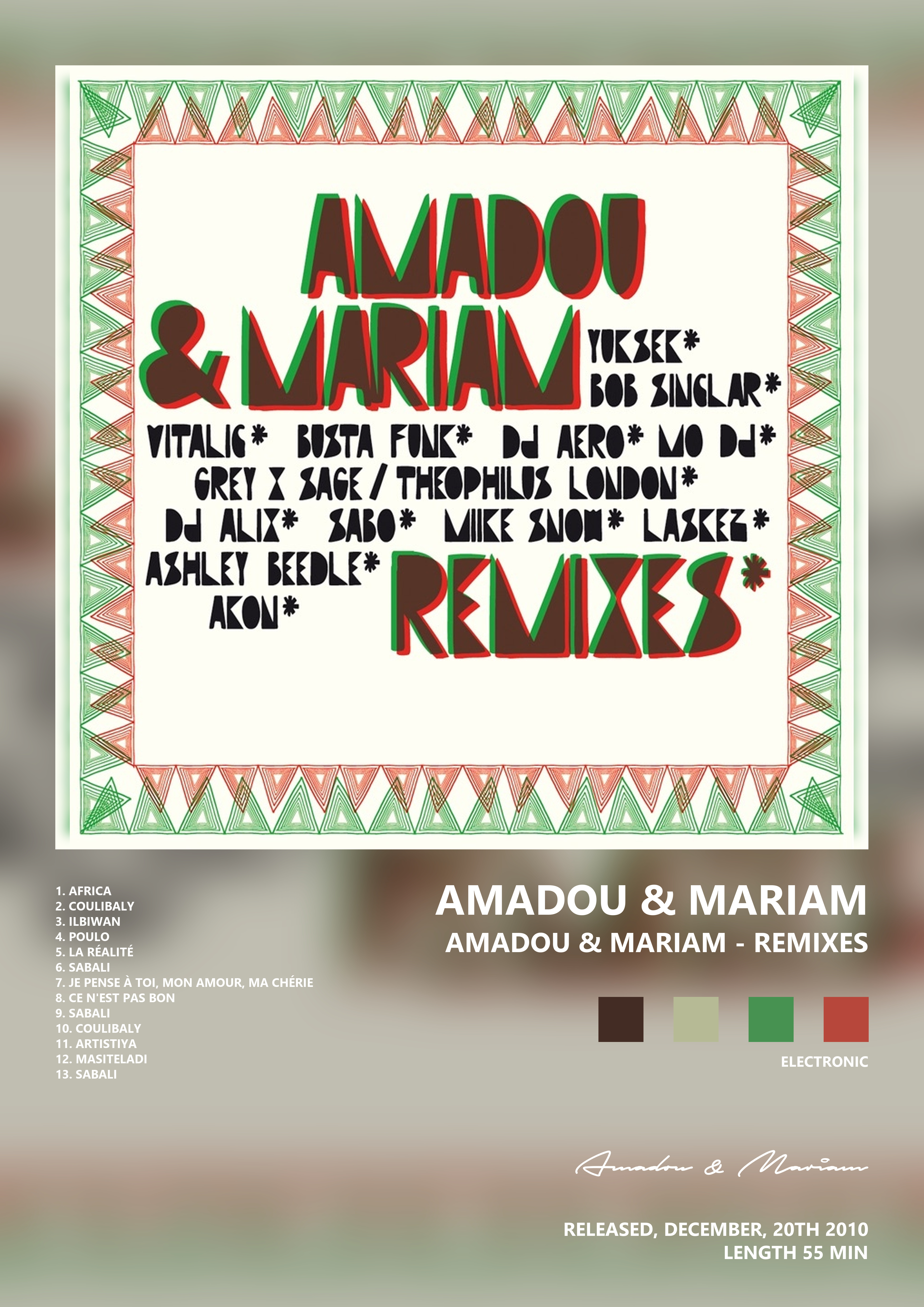 Music poster: Amadou Mariam - Amadou Mariam - Remixes