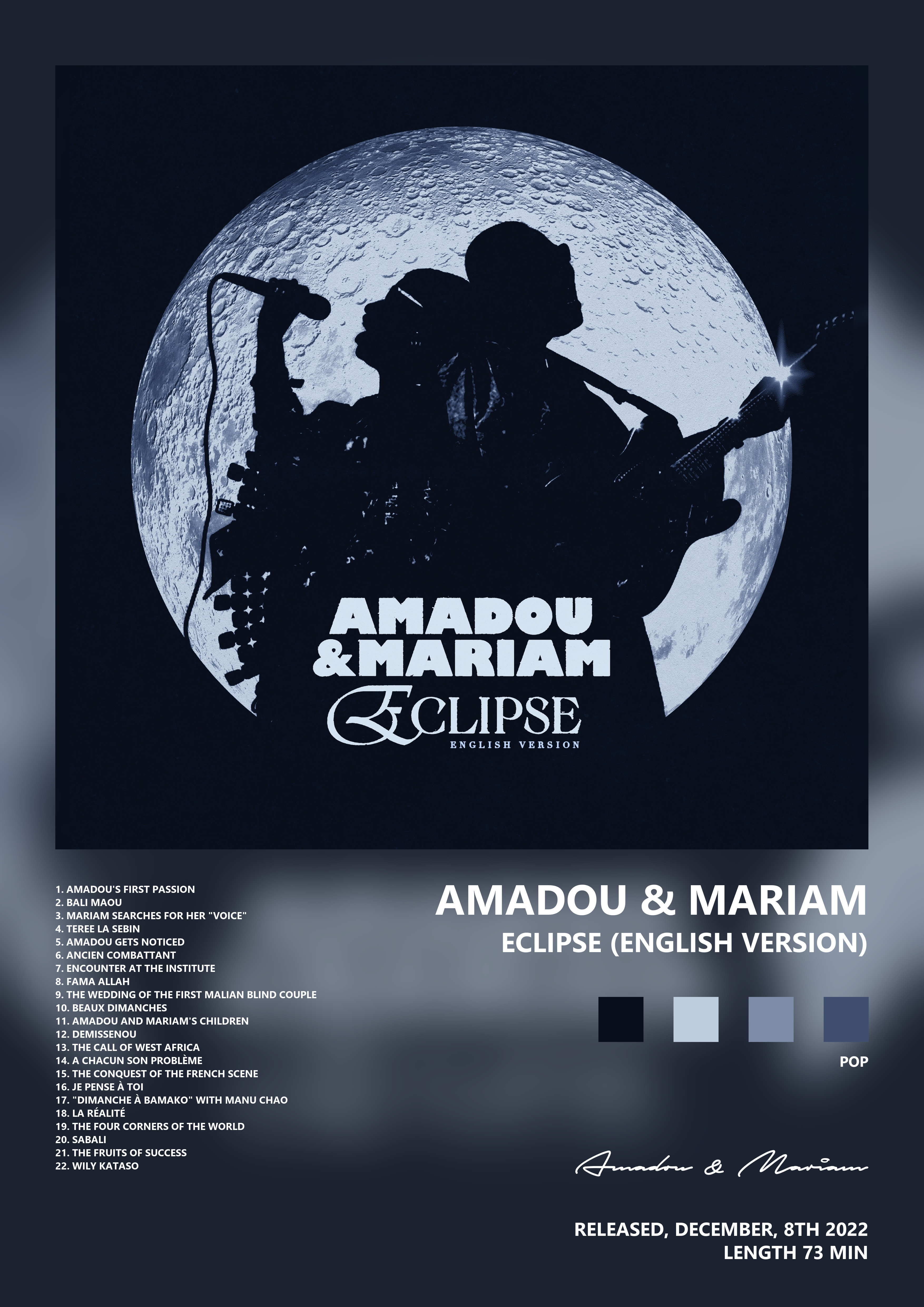 Music poster: Amadou Mariam - Eclipse English Version