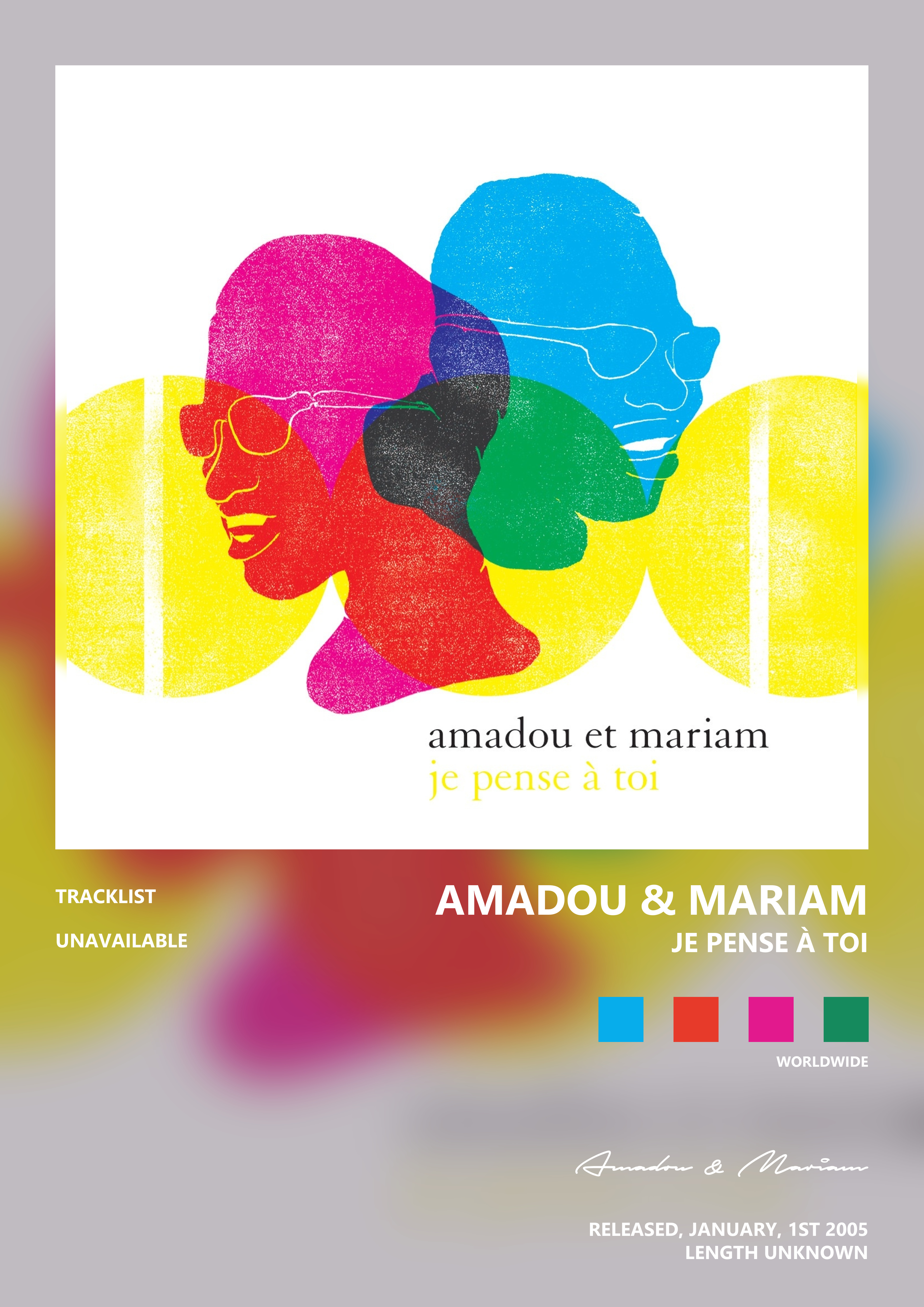 Music poster: Amadou Mariam - Je pense à toi