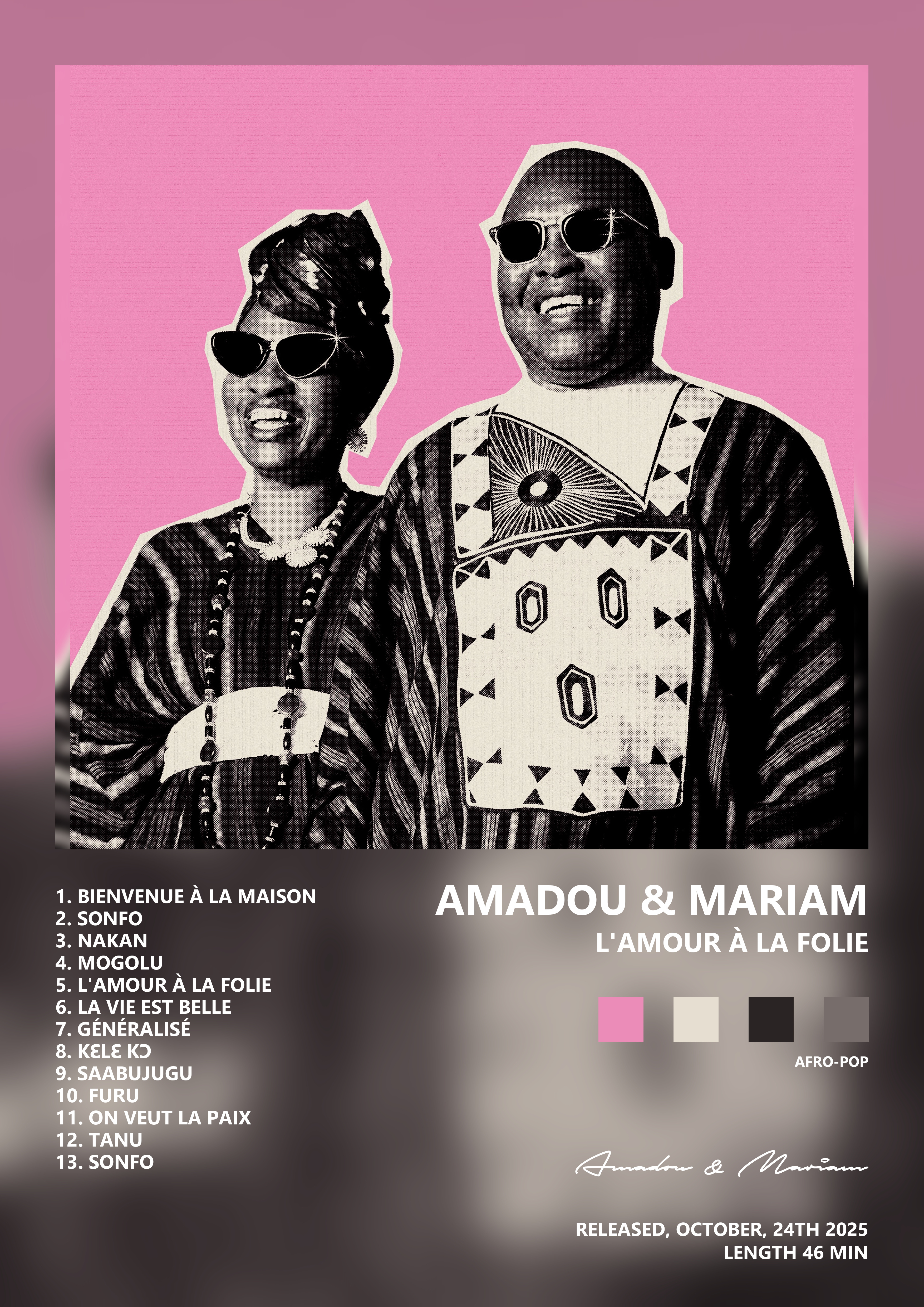 Music poster: Amadou Mariam - Lamour à la folie