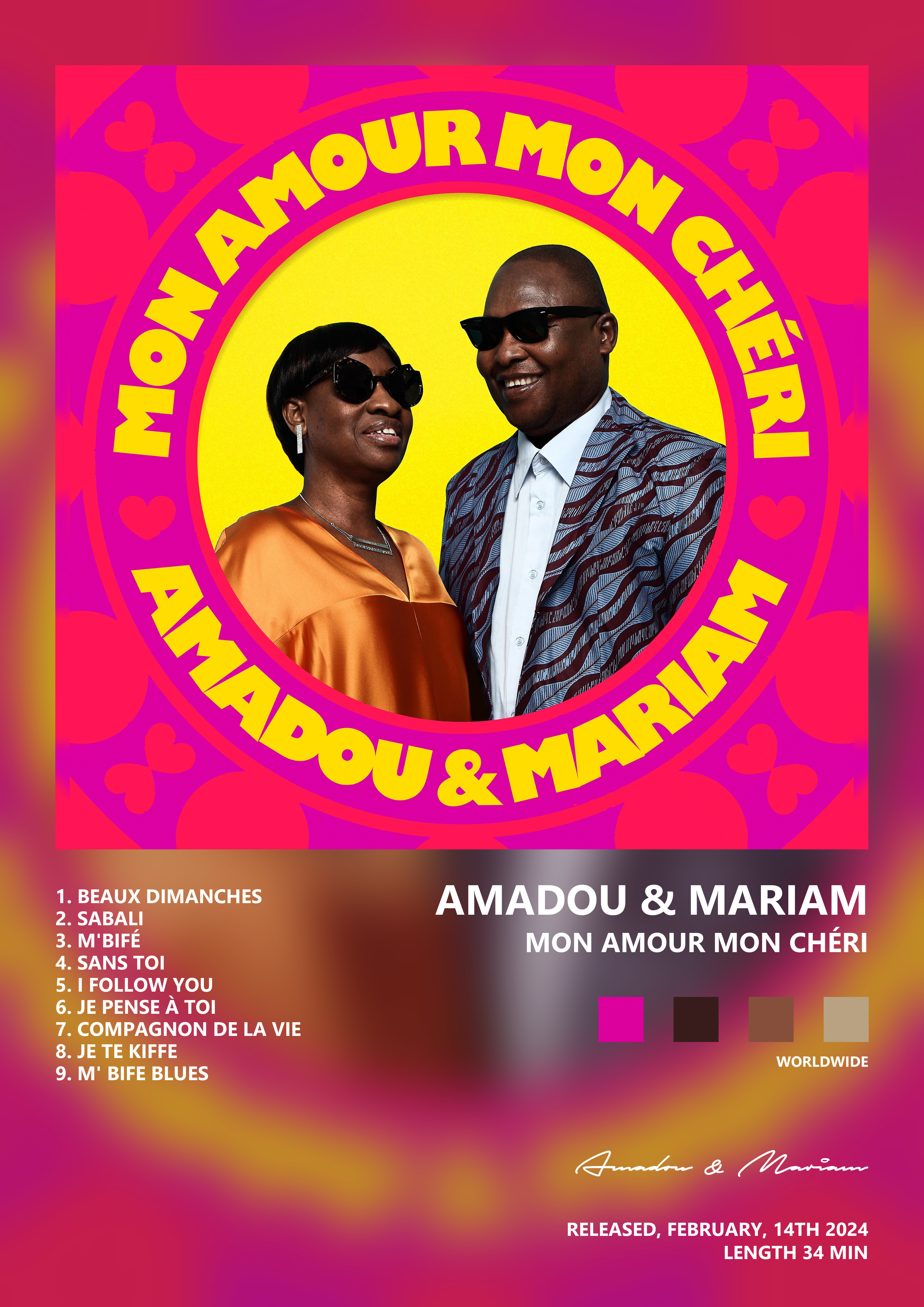 Music poster: Amadou Mariam - Mon Amour Mon Chéri