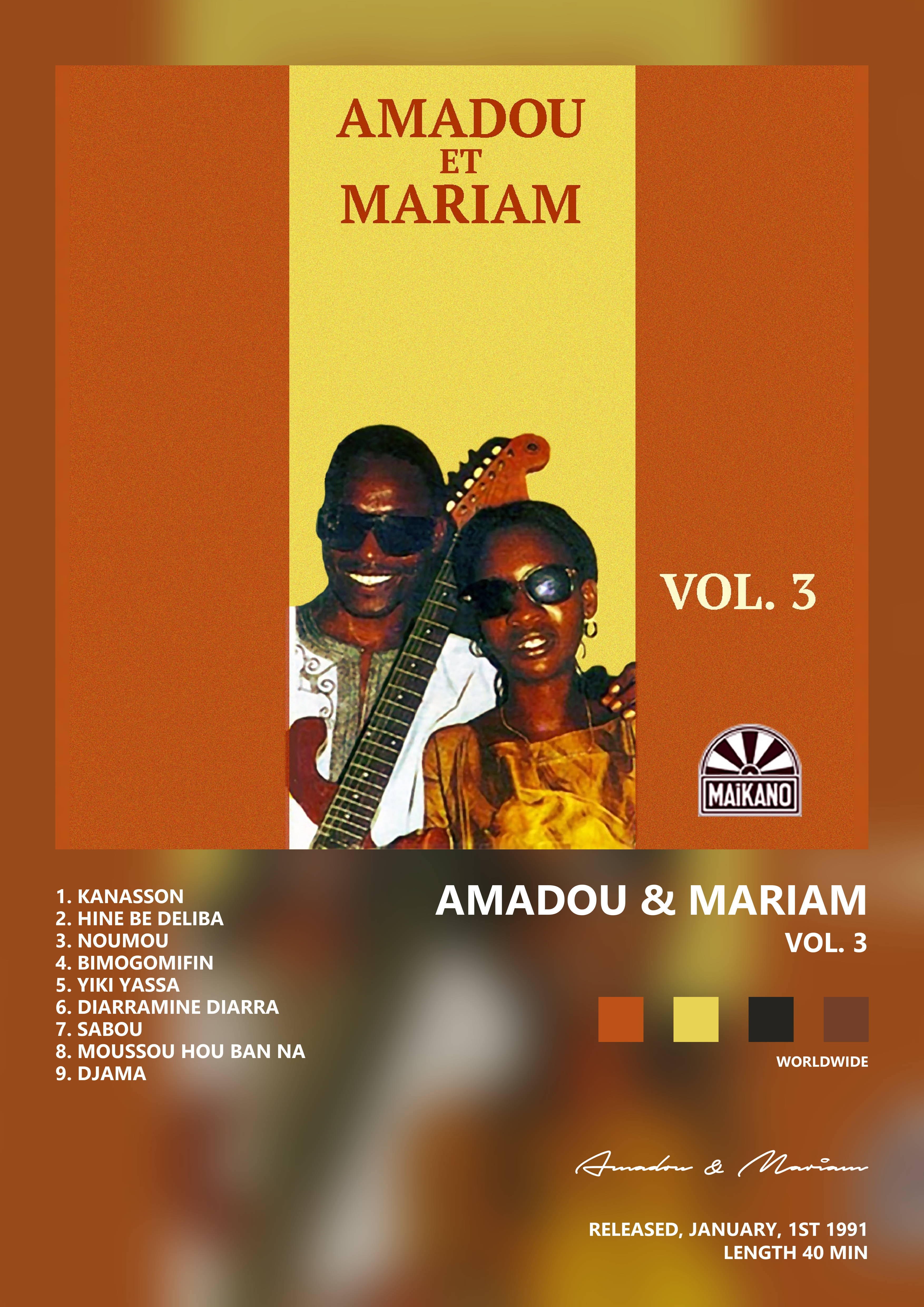 Music poster: Amadou Mariam - Vol 3