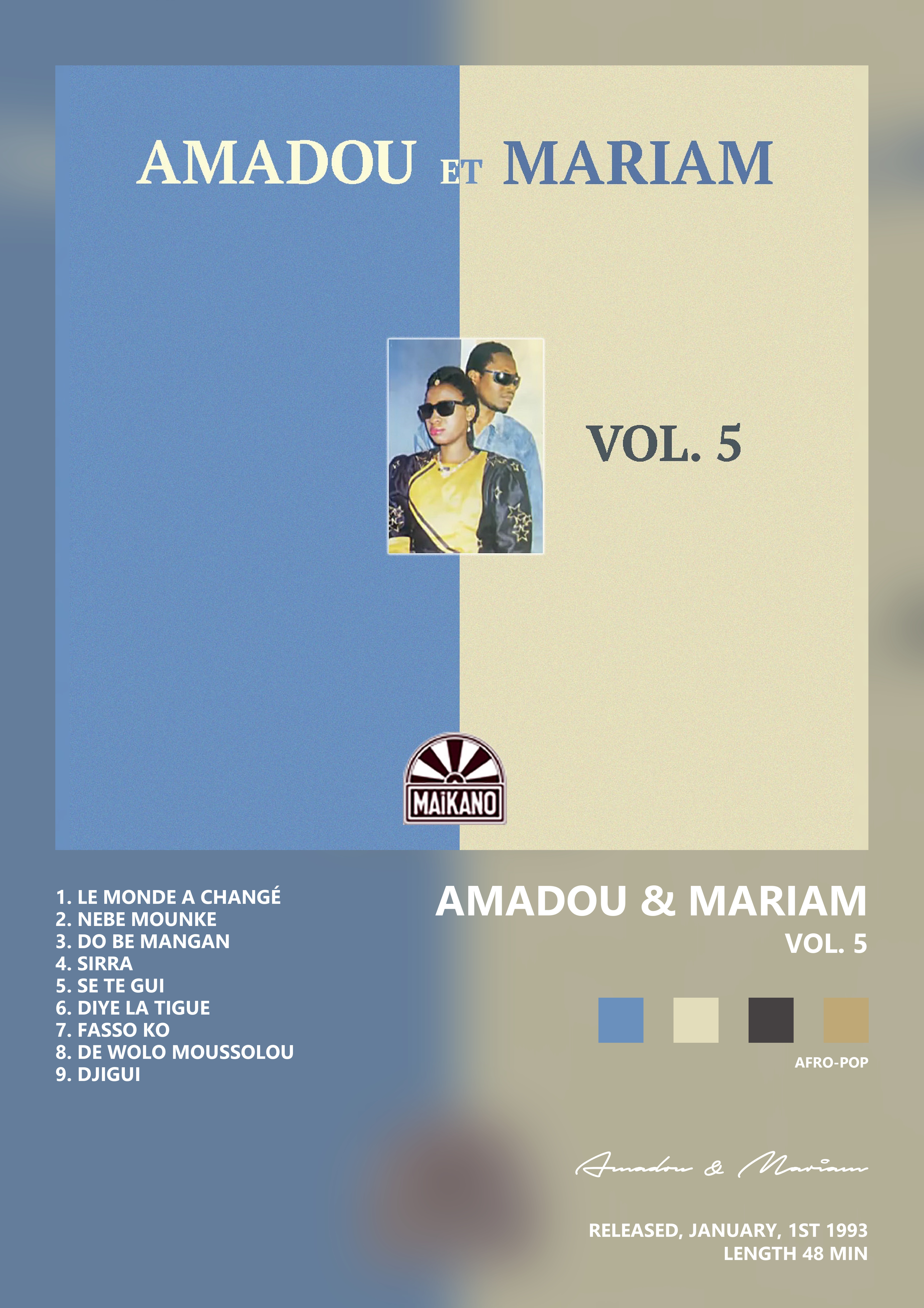 Music poster: Amadou Mariam - Vol 5