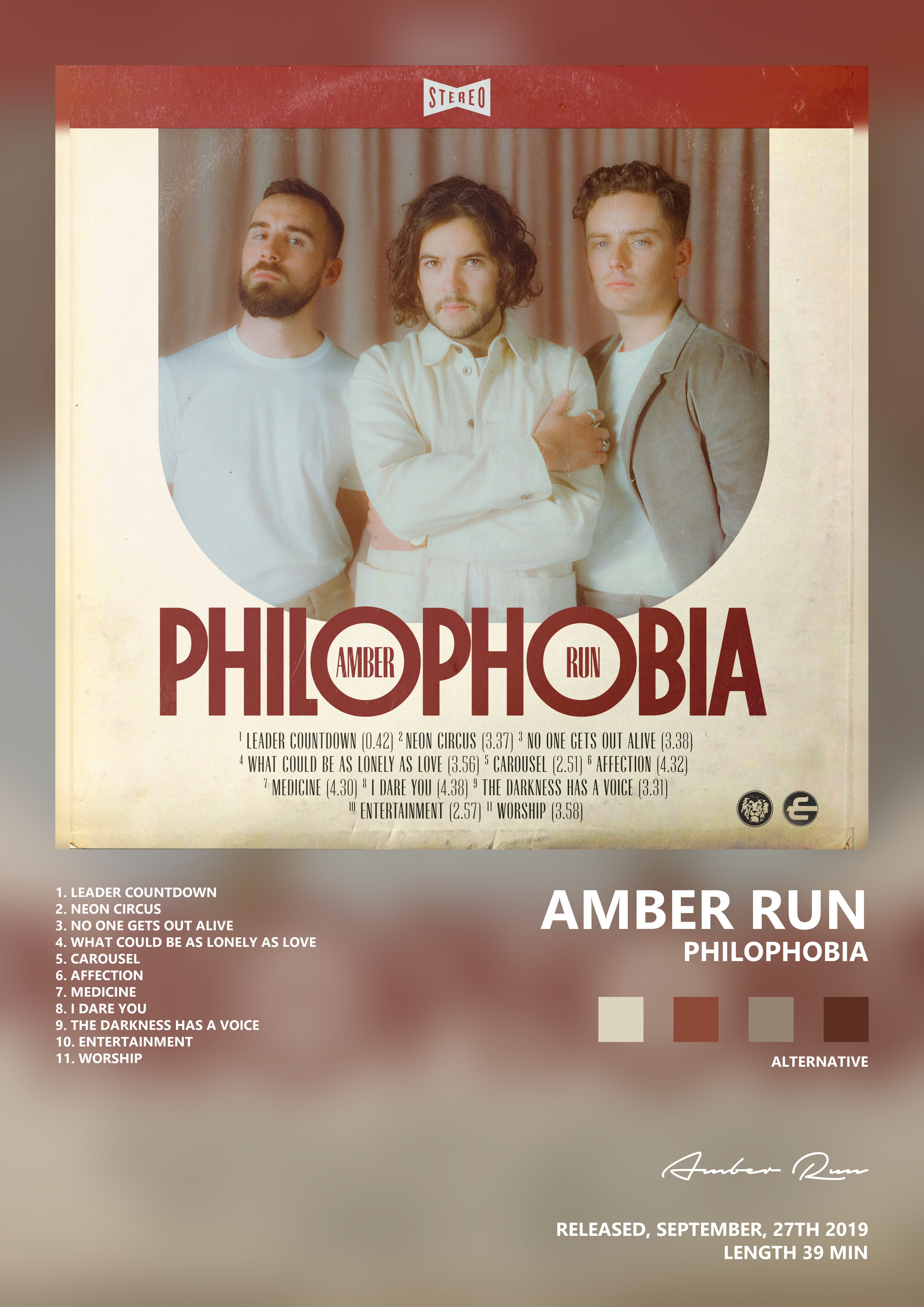 Music poster: Amber Run - Philophobia