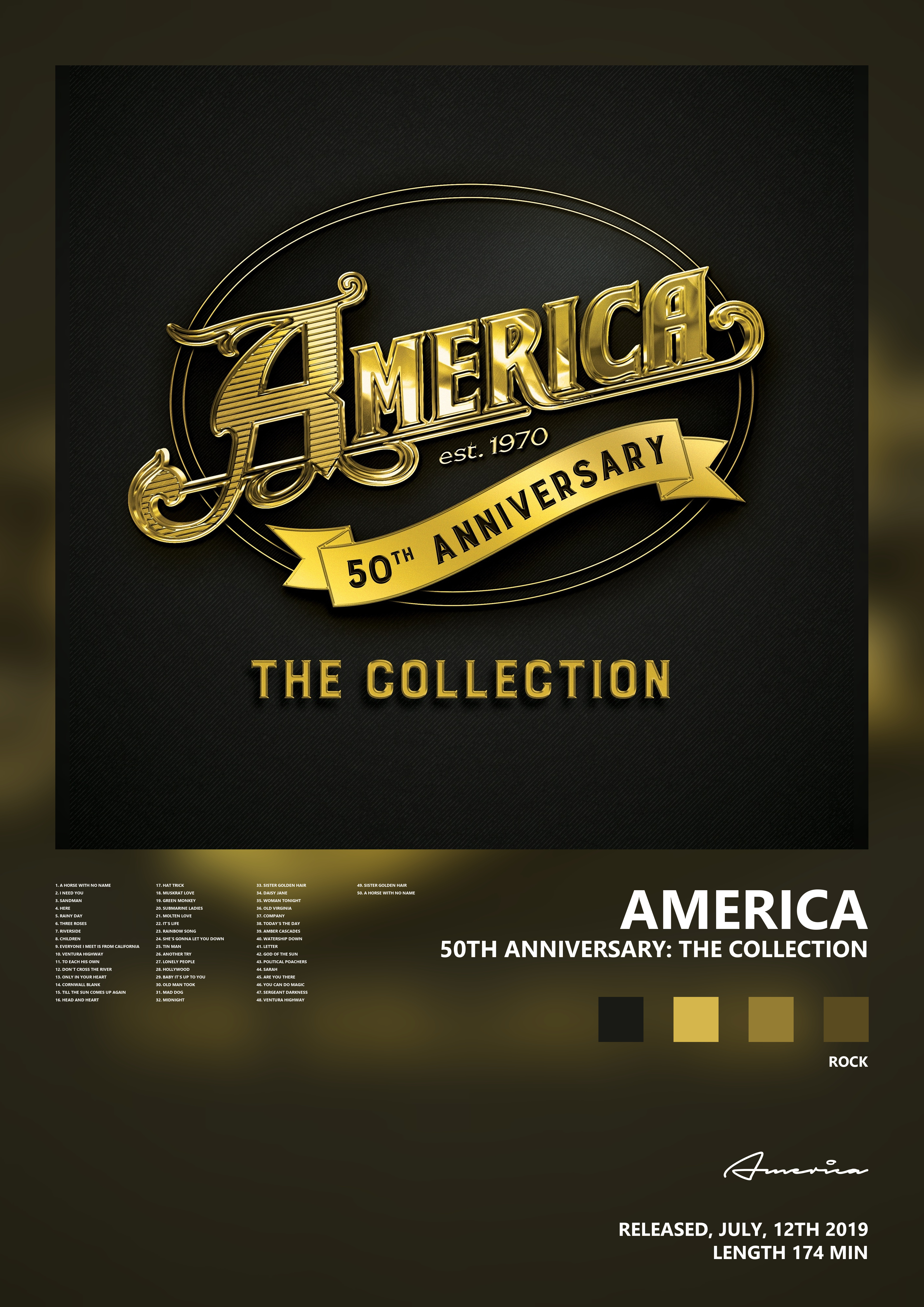 Music poster: America - 50th Anniversary The Collection