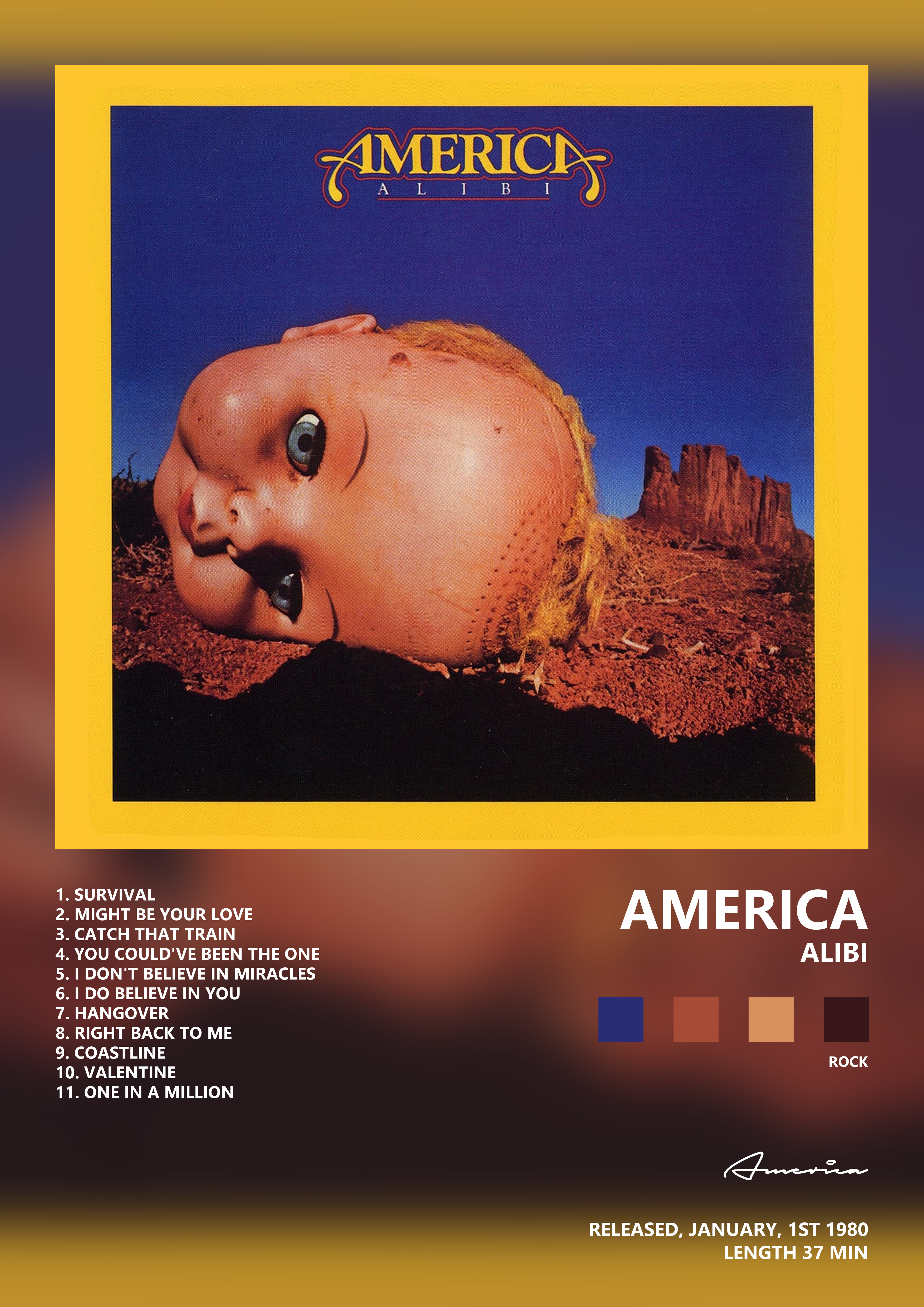 Music poster: America - Alibi