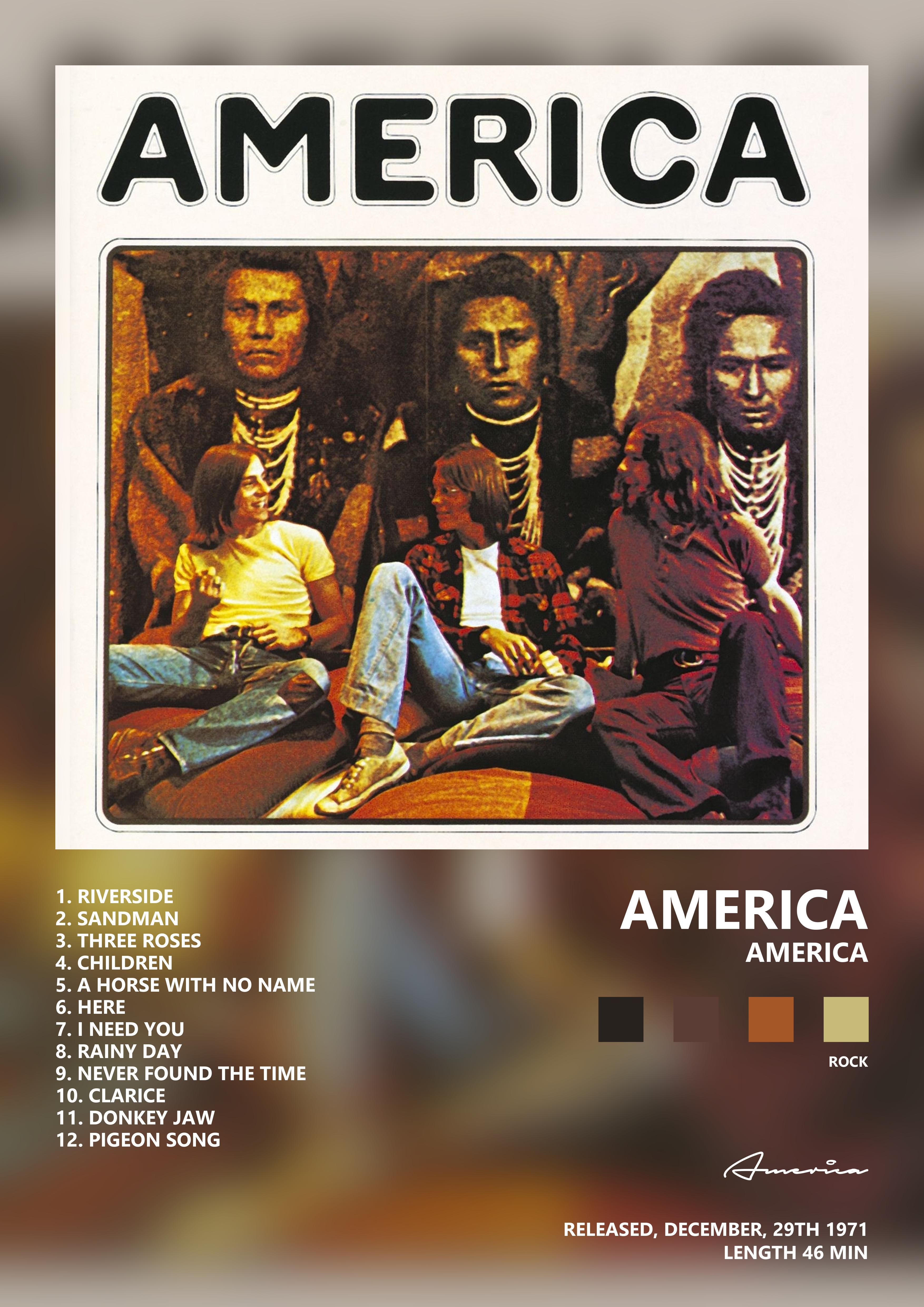 Music poster: America - America