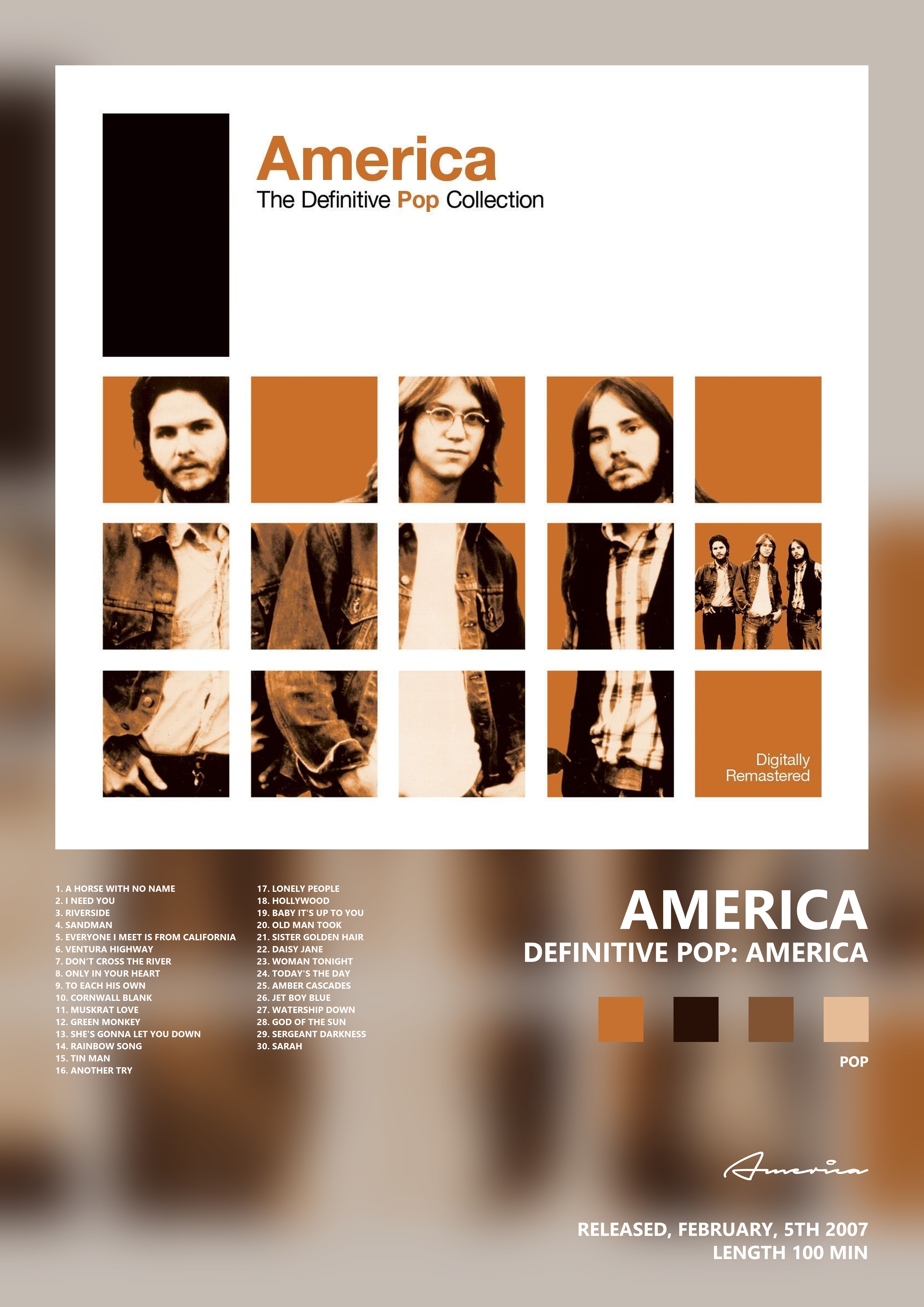 Music poster: America - Definitive Pop America