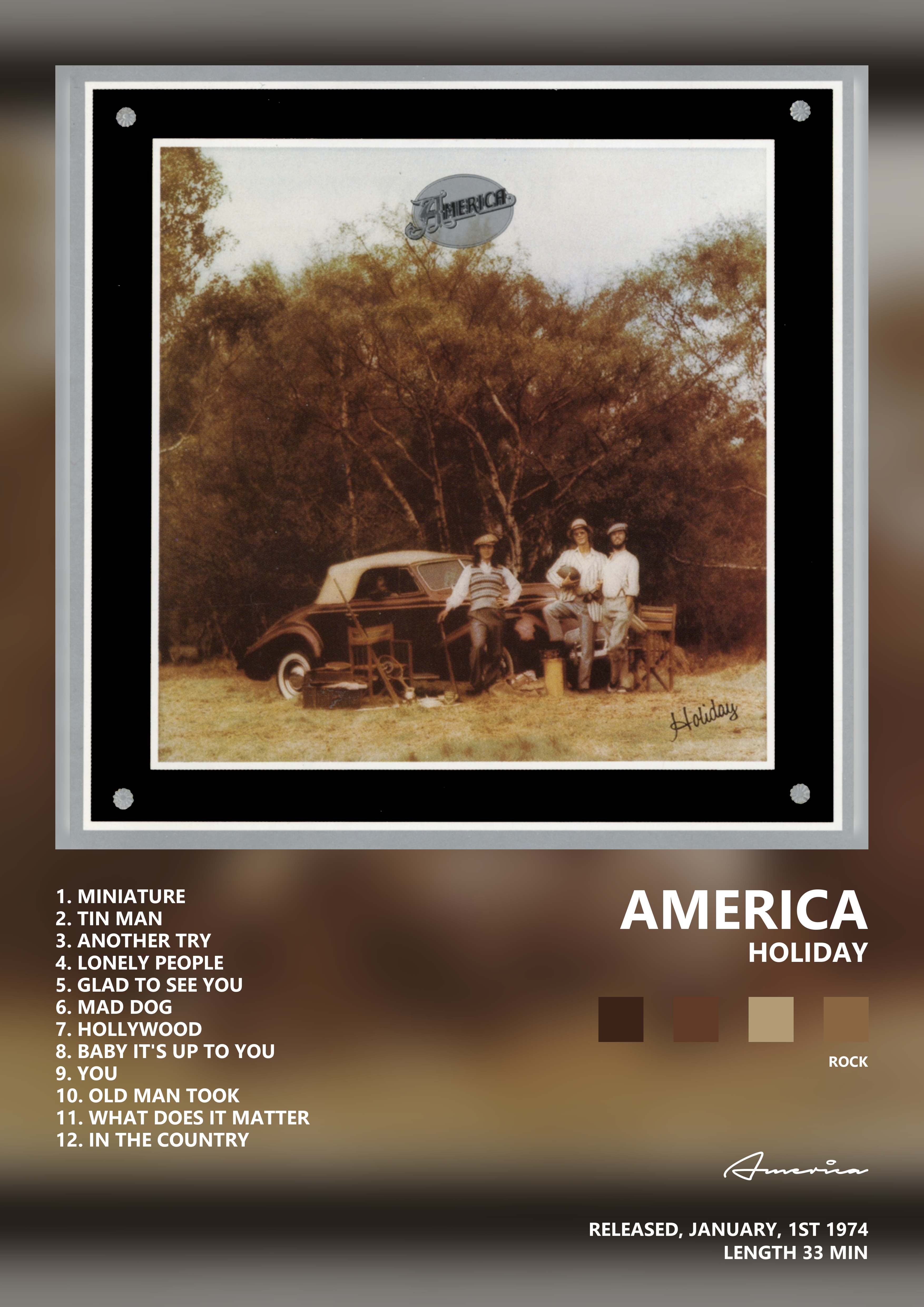 Music poster: America - Holiday
