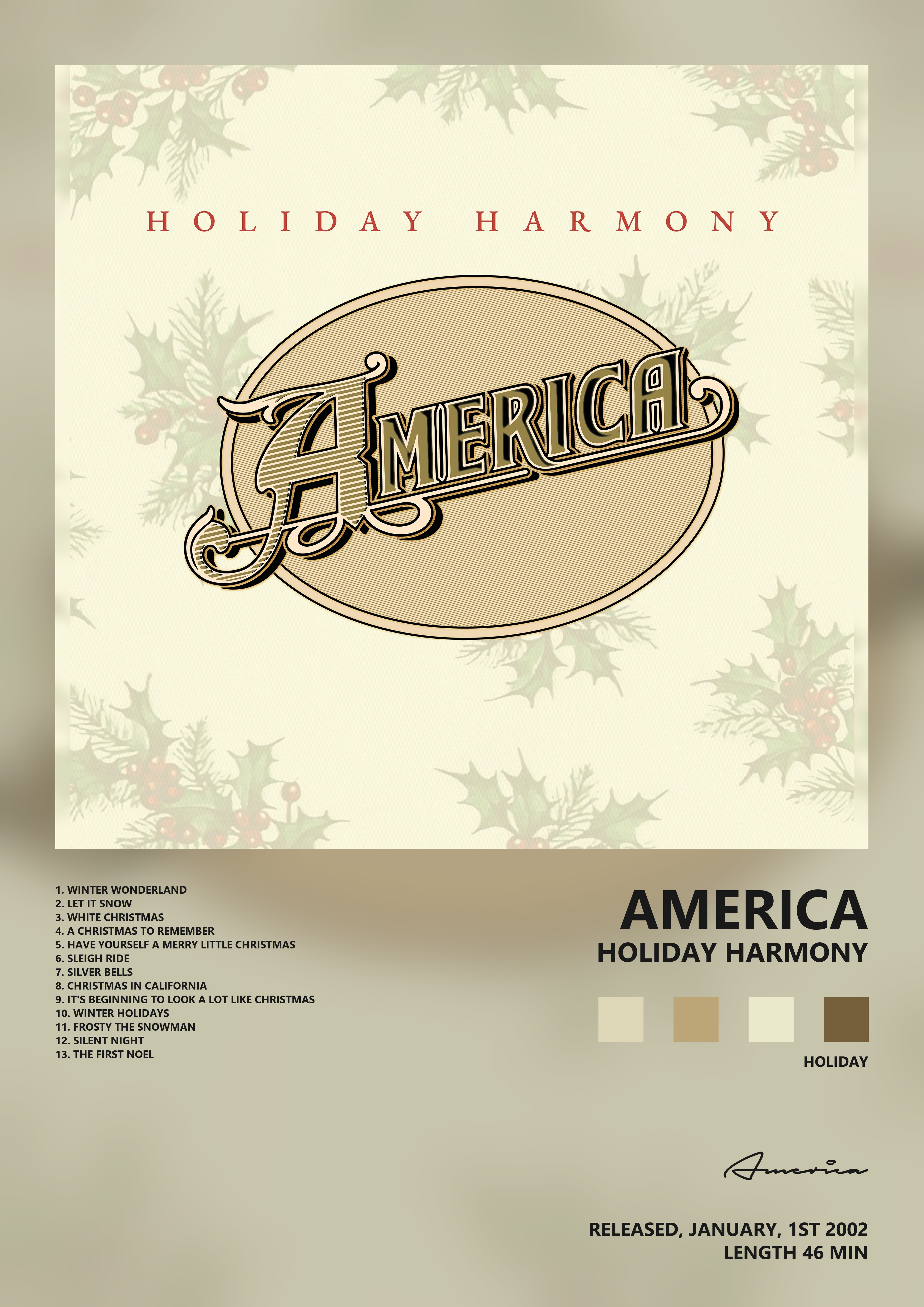 Music poster: America - Holiday Harmony